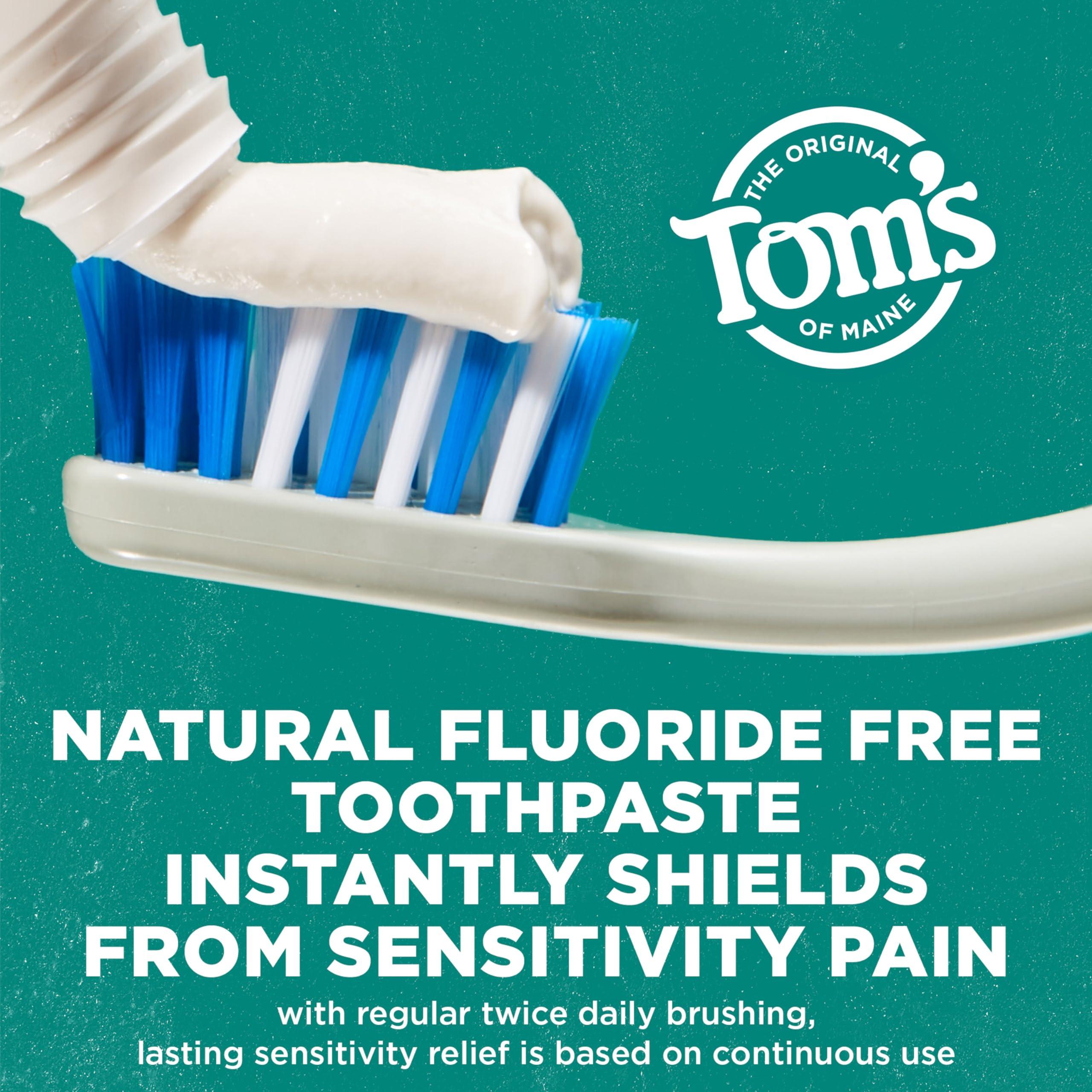 Tom's of Maine Fluoride-Free Rapid Relief Sensitive Toothpaste, Fresh Mint, 4 oz. 3-Pack (Packaging May Vary) - Image 7