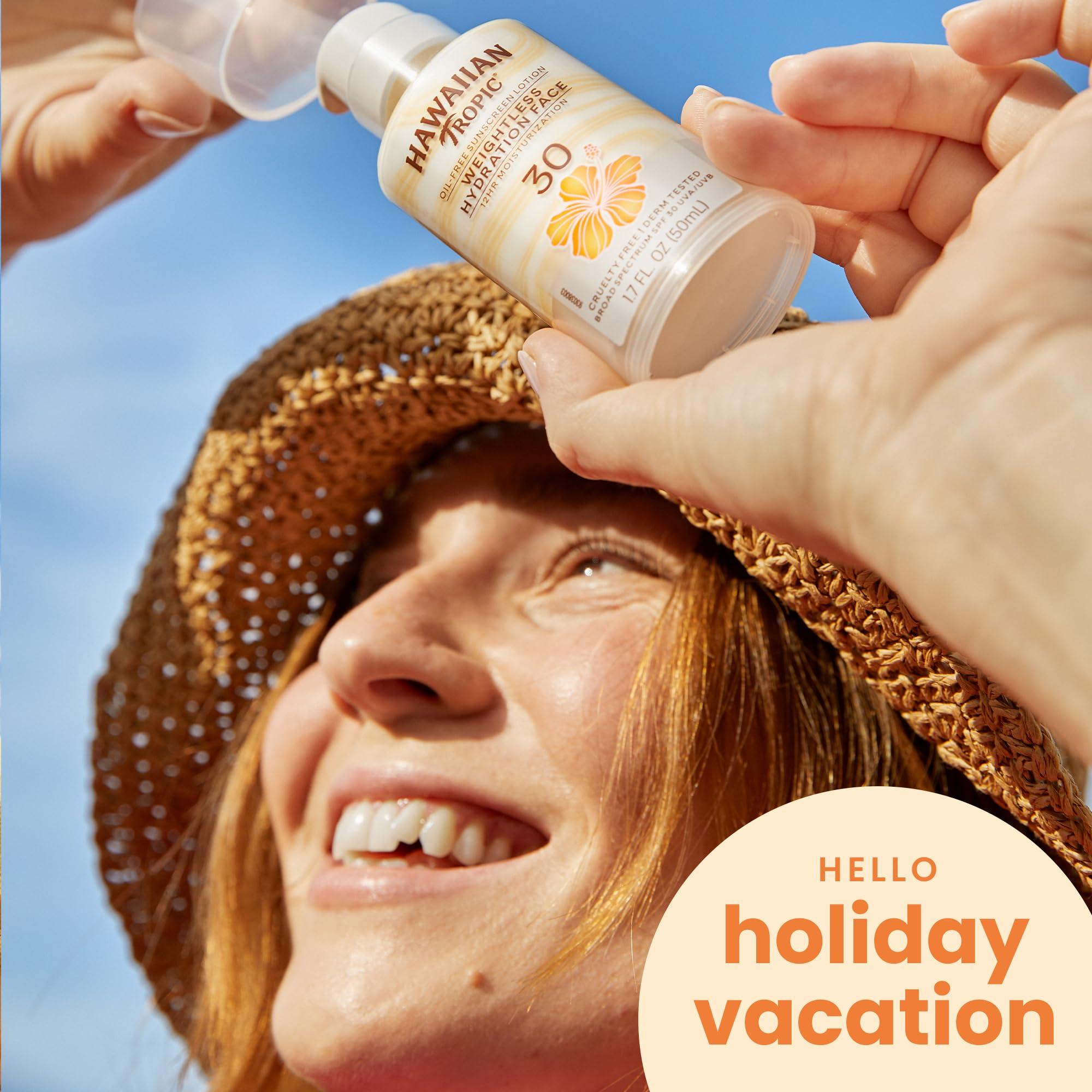 Hawaiian Tropic Weightless Hydration Lotion Sunscreen for Face SPF 30, 1.7oz | Travel Size Sunscreen Lotion, Beach Essentials, Sun Protection, Travel Sunblock Face, Summer Essentials, 1.7 fl oz - Image 3