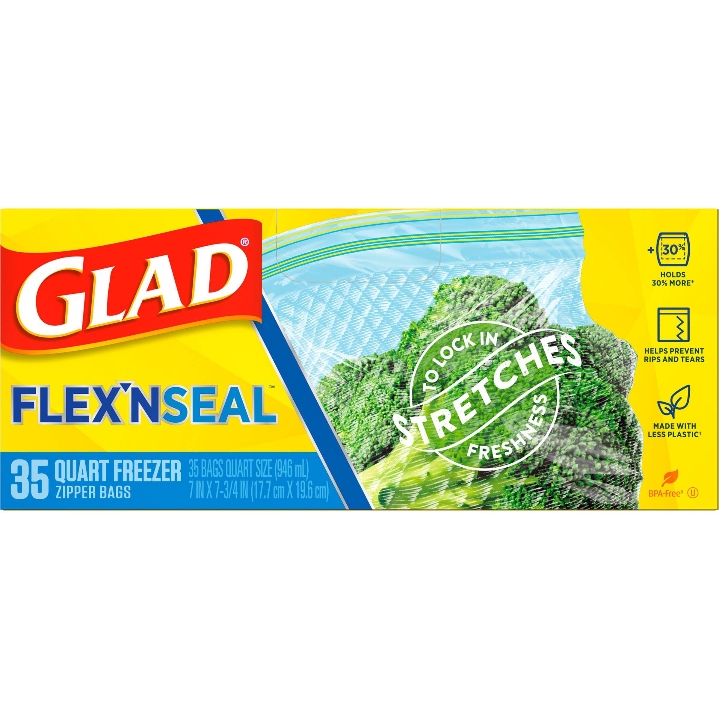 GladFlex'N Seal Freezer Storage Plastic Bags, Quart, 35 Count, Pack of 4 (Package May Vary) - Image 8