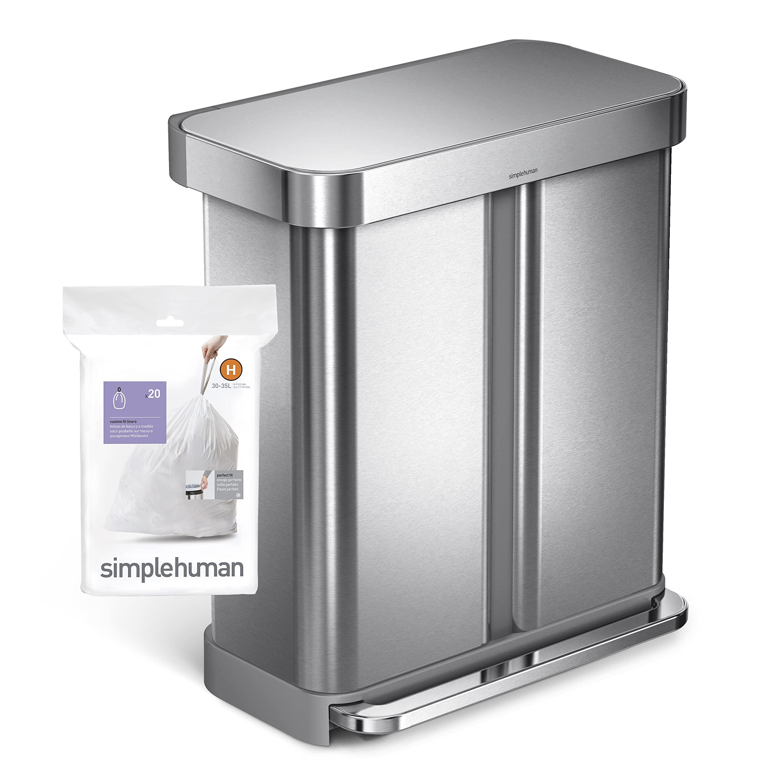 simplehuman Code H Custom Fit Drawstring Trash Bags in Dispenser Packs, 100 Count, 30-35 Liter / 8-9.2 Gallon, White - Image 6