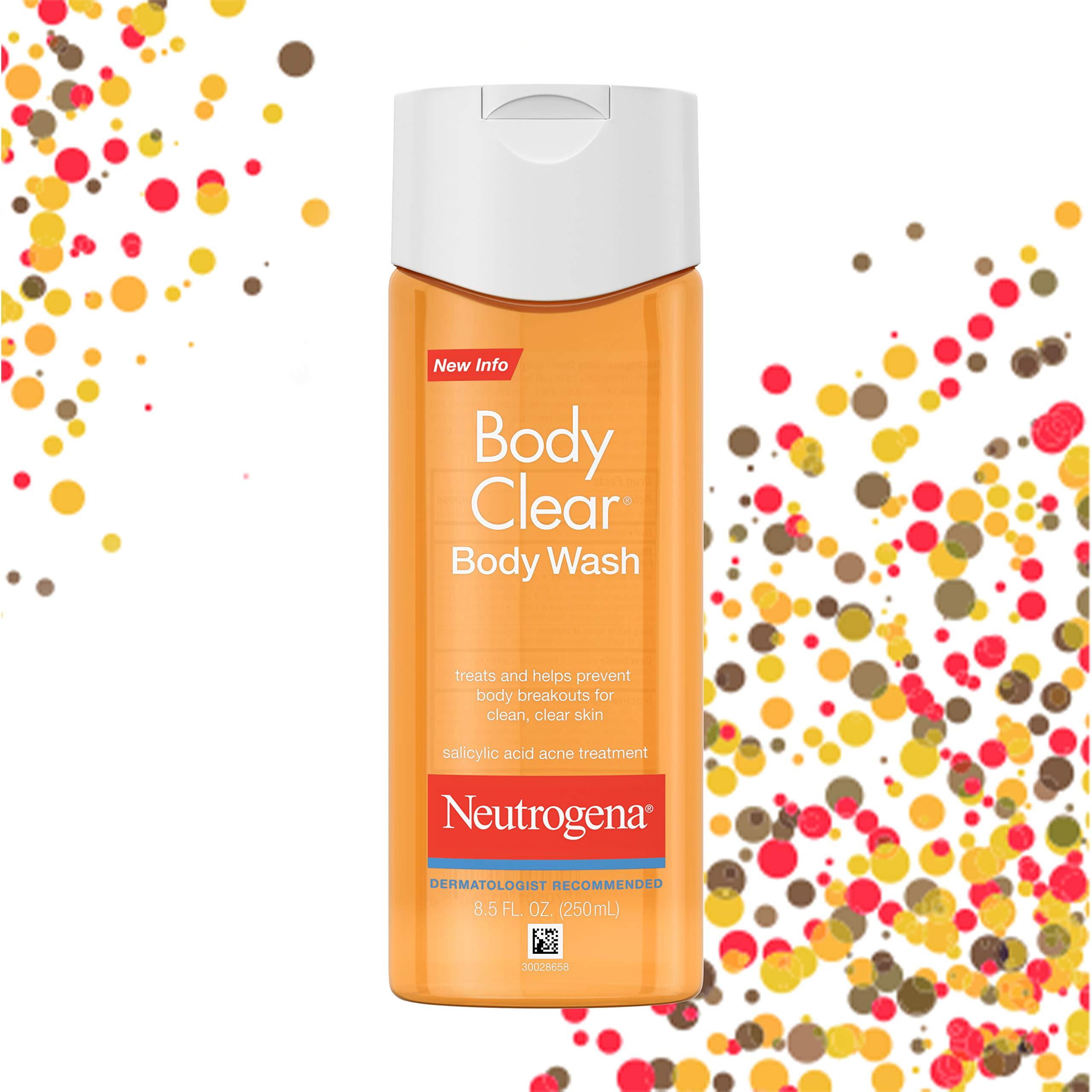 Neutrogena Body Clear Acne Body Wash with Glycerin & 2% Salicylic Acid Acne Medication, Oil-Free Acne Wash for Breakouts on Back, Chest & Shoulders, Non-Comedogenic, 8.5 fl. Oz, 3 Pack - Image 4