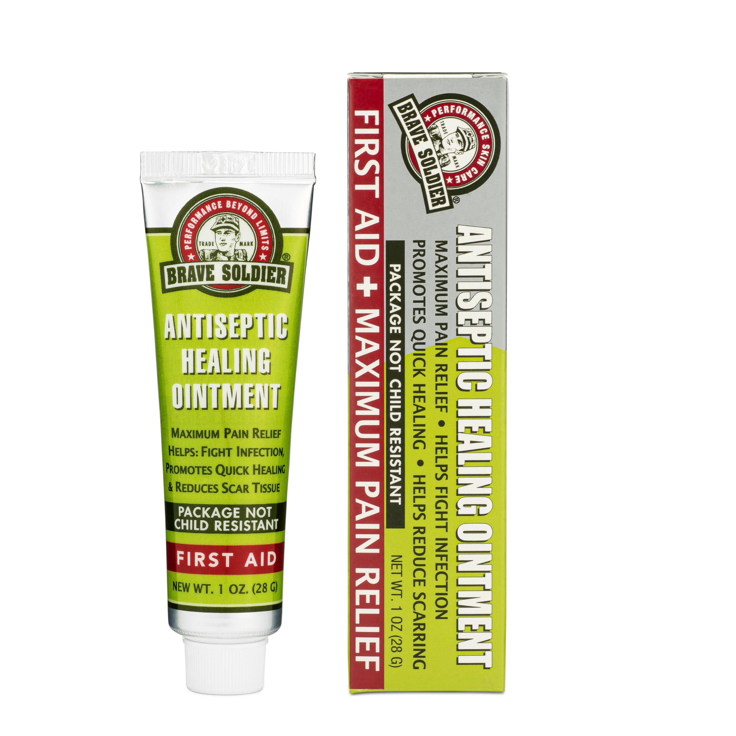 Brave Soldier Antiseptic Healing Ointment - Best Wound Care & Skin Repair Cream with Tea Tree Oil - First Aid Supplies for Burns, Wounds & More, 1 Ounce