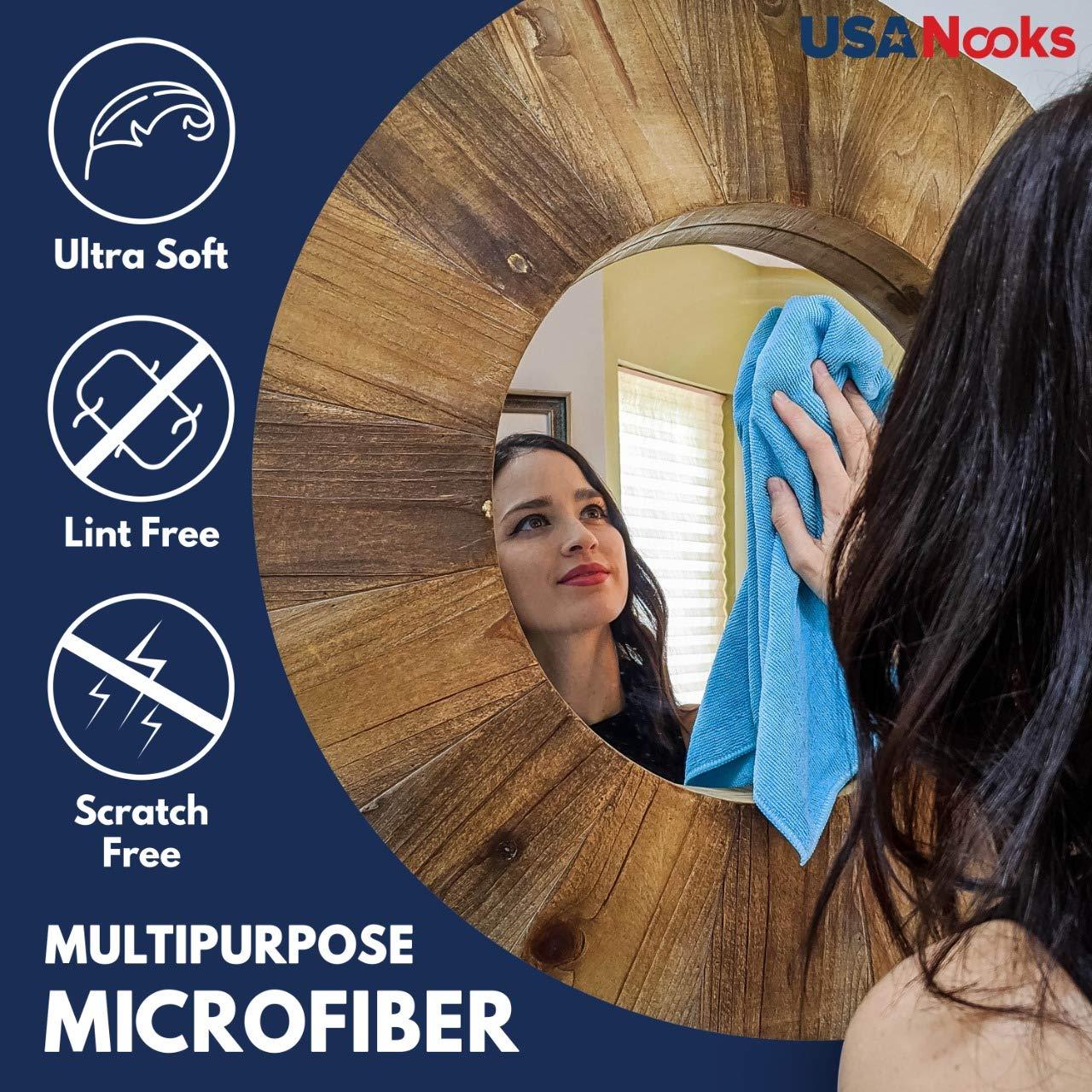 USANOOKS Microfiber Cleaning Cloth Grey - 12 Pcs (12.5"x12.5") - High Performance - 1200 Washes, Ultra Absorbent Microfiber Towel Weave Grime & Liquid for Streak-Free Mirror Shine - Car Washing Cloth - Image 6