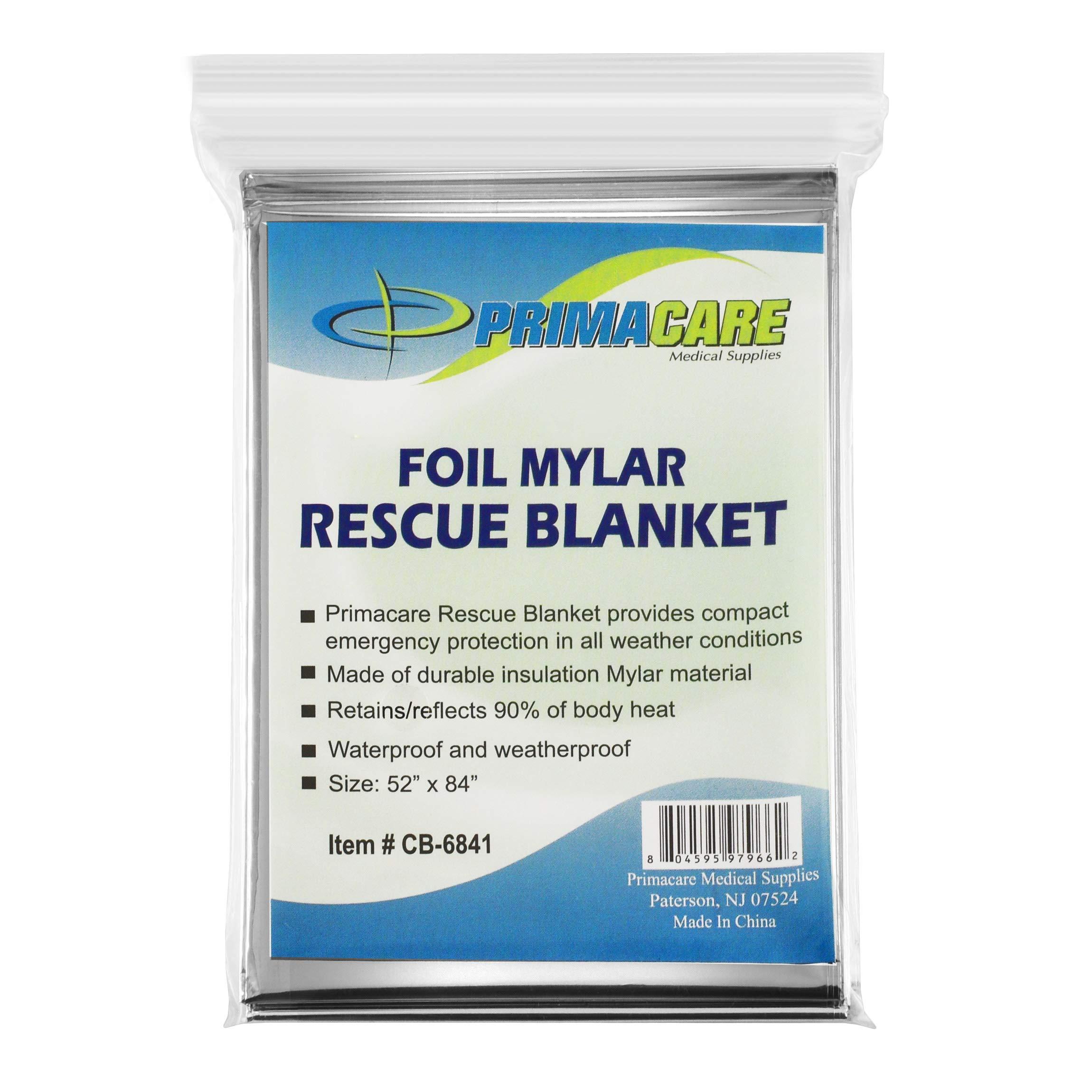 Primacare HB-10 Emergency Foil Mylar Thermal Blanket (Pack of 10), 52" Length x 84" Width, Silver - Image 6