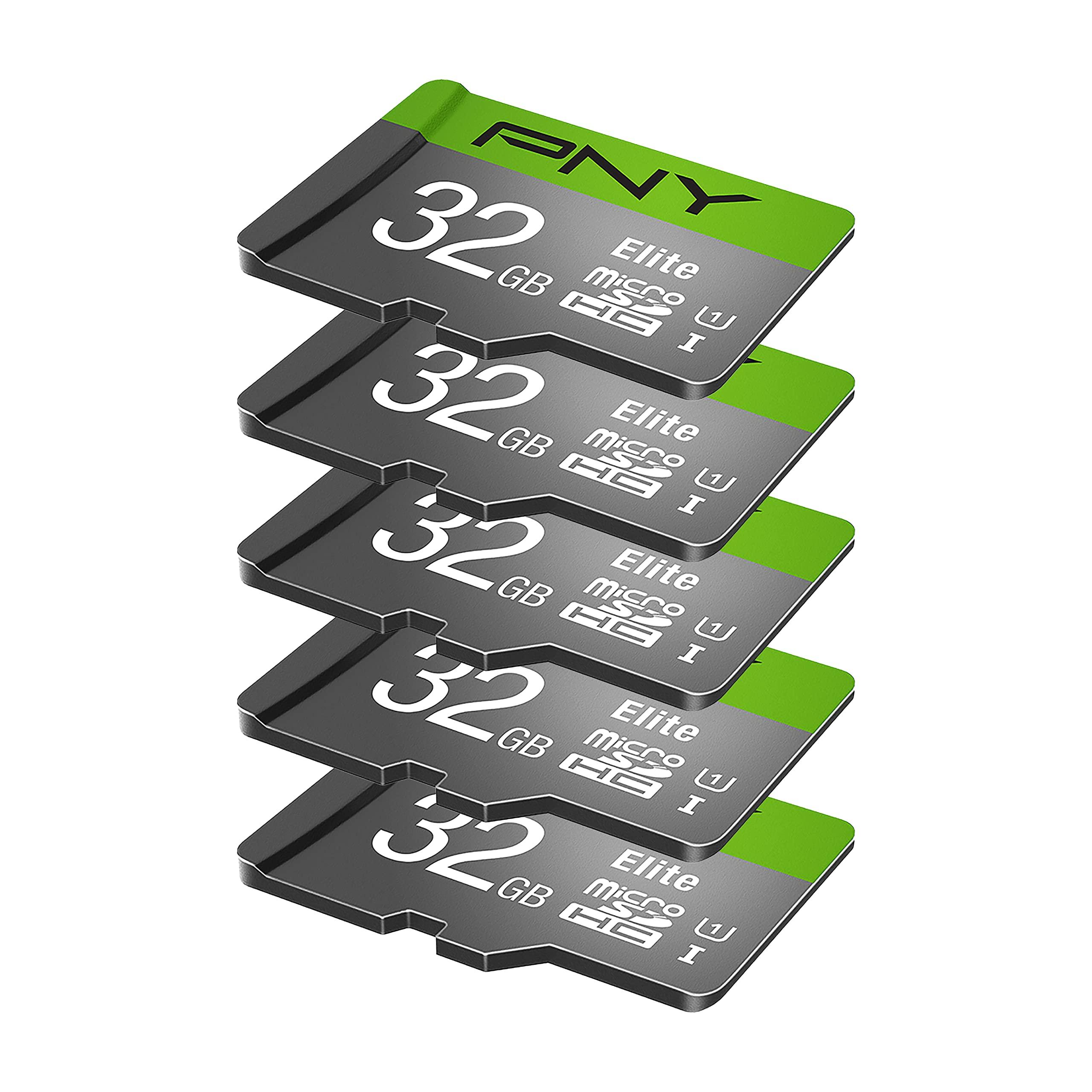 PNY 32GB Elite Class 10 U1 microSDHC Flash Memory Card - 100MB/s, Class 10, U1, Full HD, UHS-I, Micro SD, 5 Count (Pack of 1) - Image 3
