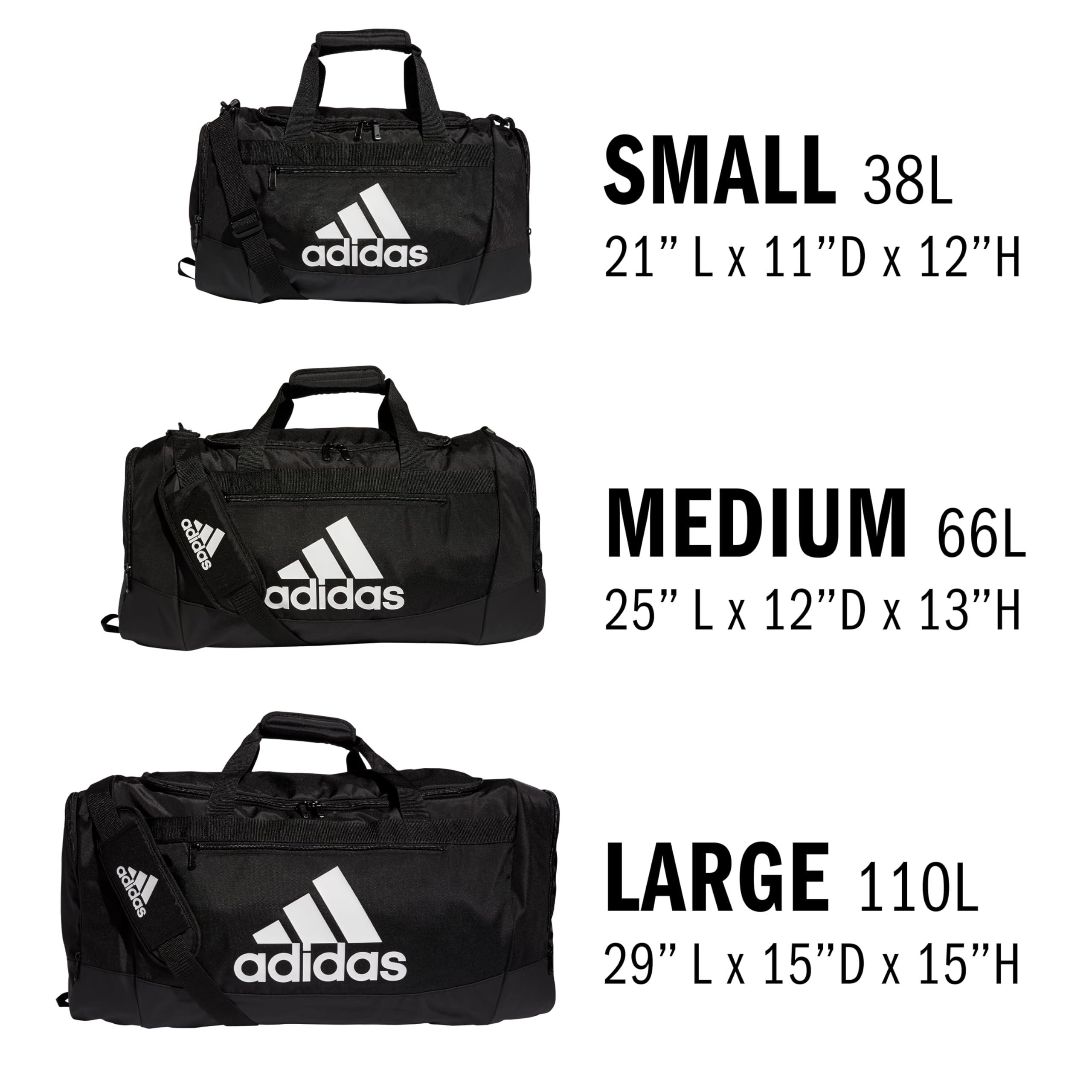 adidas Unisex Defender 4.0 Gym Duffel Bag for Men and Women, Black/White, Medium (66L) - Image 7