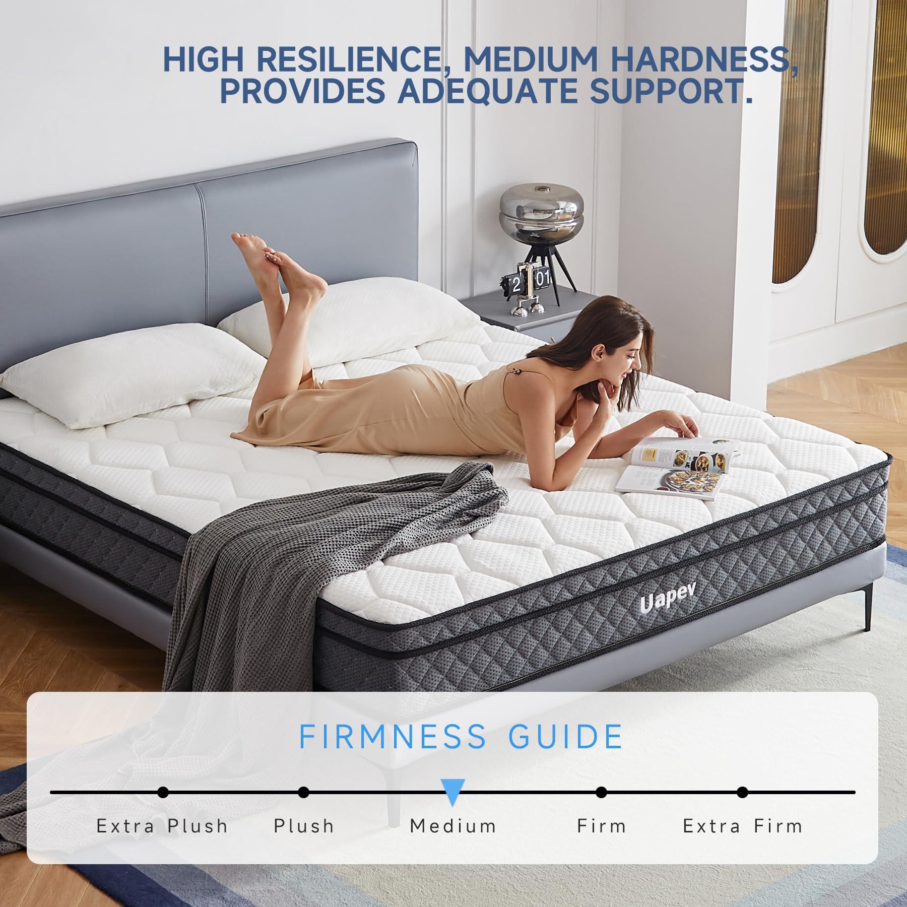 Uapev Queen Mattresses,10 Inch Queen Size Mattress in A Box, Memory Foam Hybrid Mattress with Individual Pocket Spring for Motion Isolation & Strong Edge Support, Stress & Pressure Relief,CertiPUR-US - Image 6