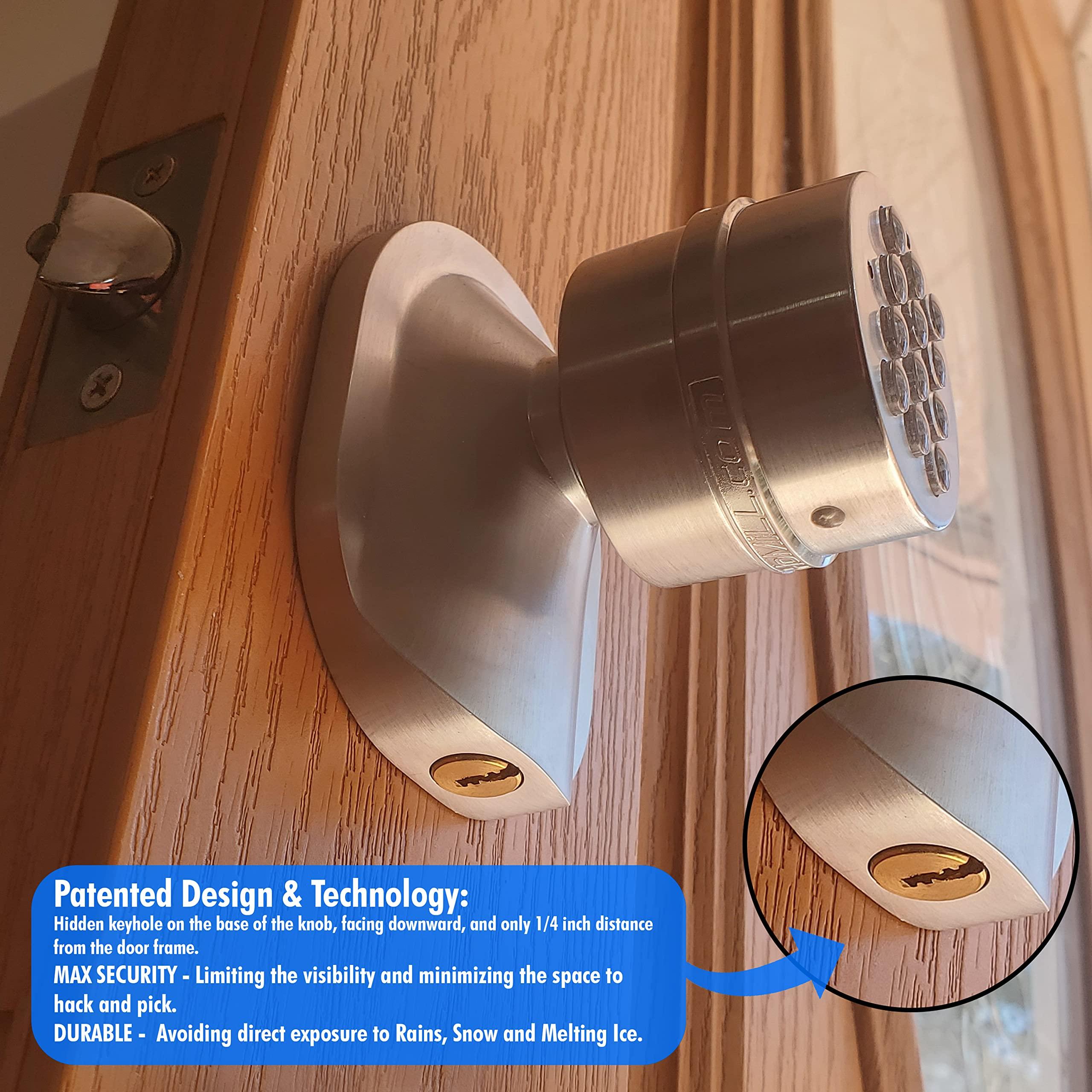 SoHoMiLL® Electronic Keypad Door Knob SoHo Mill® and Lock Set with Backup Mechanical Key (Spring Latch Lock; Not Deadbolt; Not Phone Connected), Single Front keypad YL 99 Upgraded Model-B - Image 3