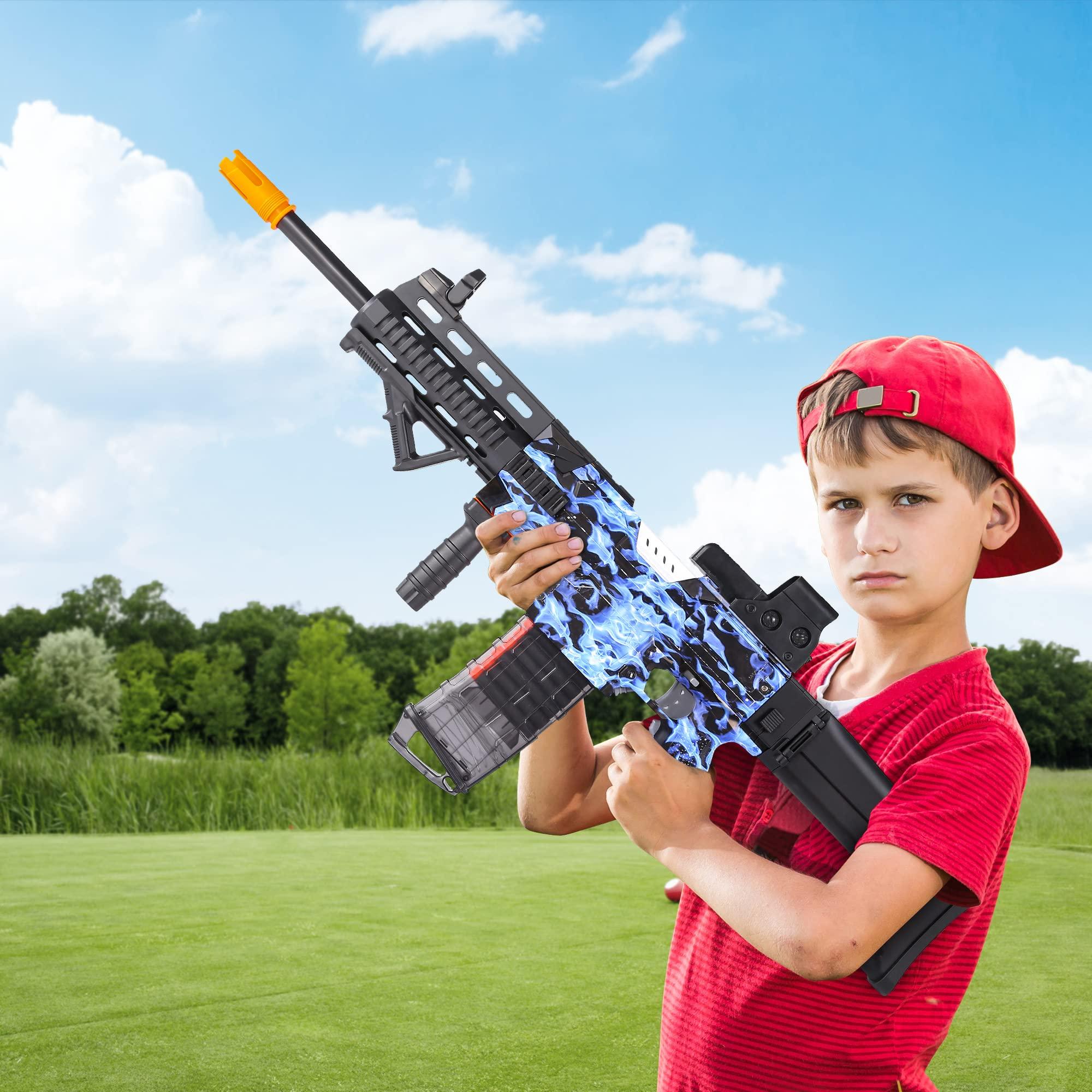 COOLFOX Electric Automatic Toy Gun for Toy Guns Sniper Soft Bullets [Shoot Faster] Burst Soft Bullets Toy Gun for Boys,Toy Foam Blasters & Guns with 100 Toy Sniper Darts for Kids(Blue) - Image 7