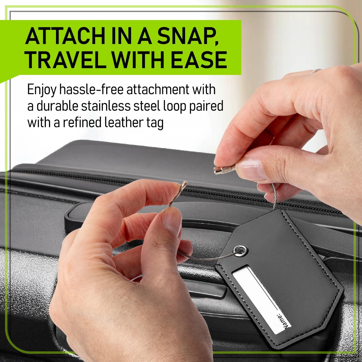 Untethered 4-Pack Luggage Tag Set | Durable Luggage Tags for Suitcases & Travel Bags | Bag Tag & Name ID Identifiers | Suitcase Tags for Easy Luggage Identification - Image 6