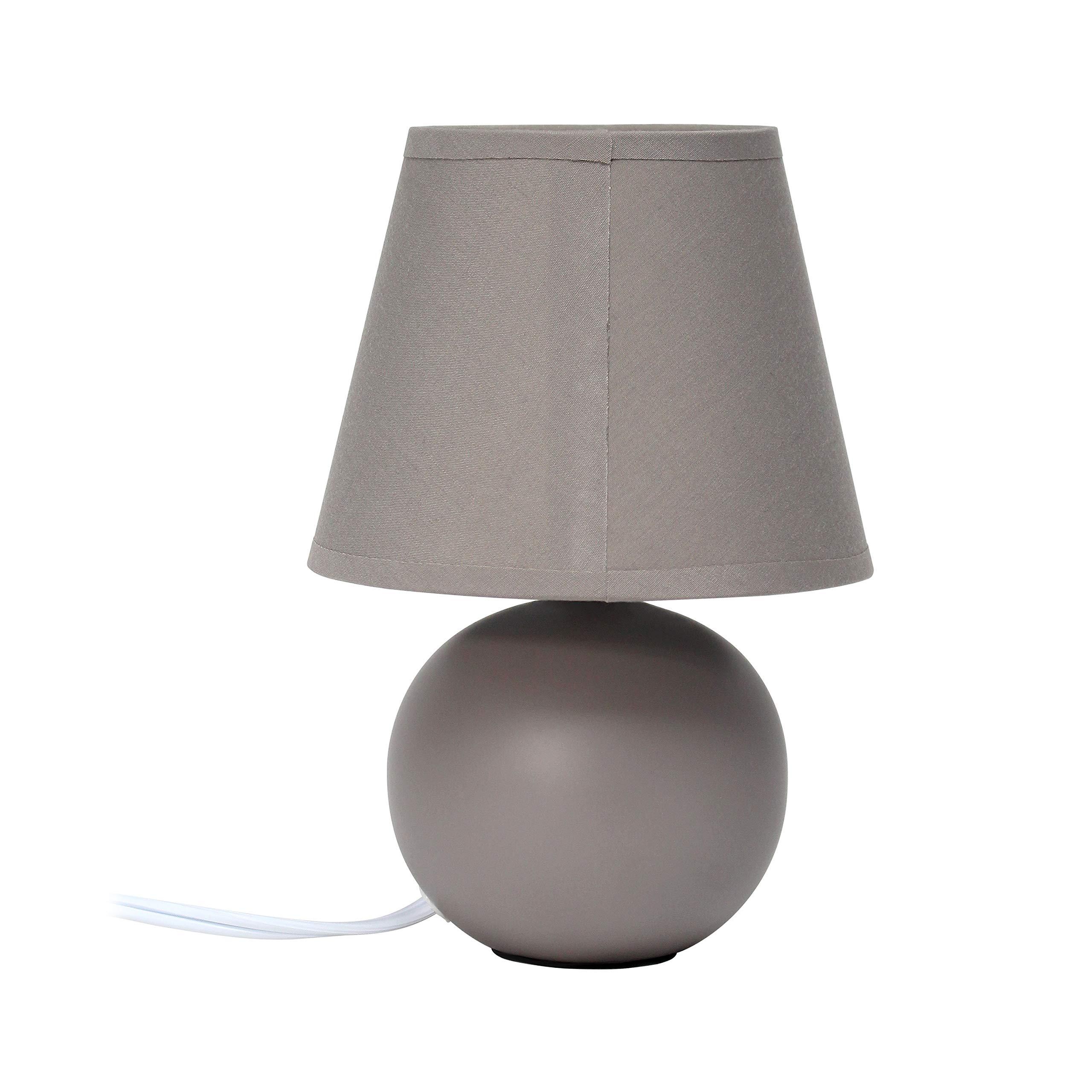 Simple Designs LT2008-GRY Mini Ceramic Globe Table Lamp with Matching Fabric Shade, Gray 5.51 x 5.51 x 8.66 - Image 10
