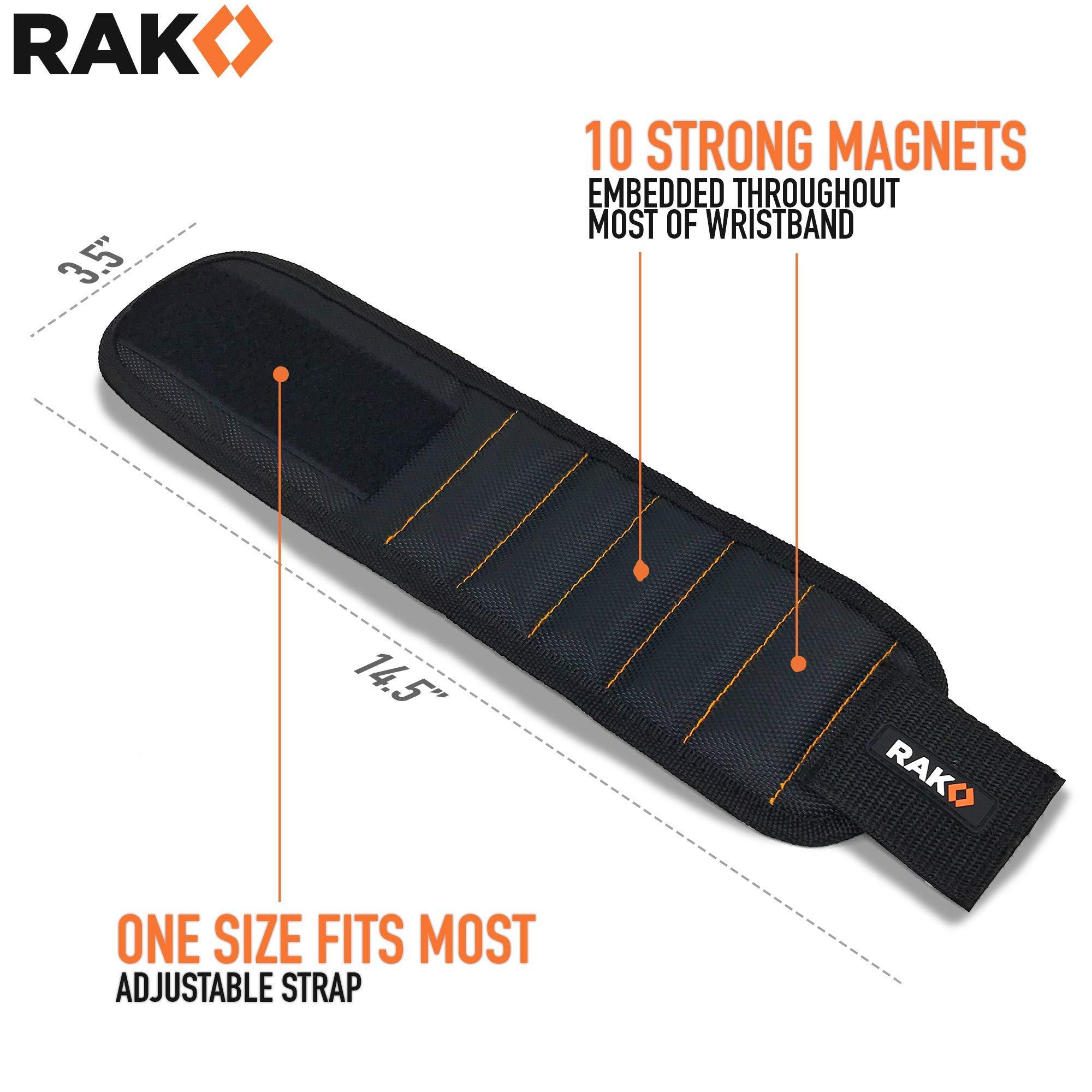 RAK Magnetic Wristband for Holding Screws, Nails, Drill Bits for Men, for Dad - Premium Nylon, Lightweight Powerful Magnets for Dad, Husband, Grandpa, Handyman - Image 2