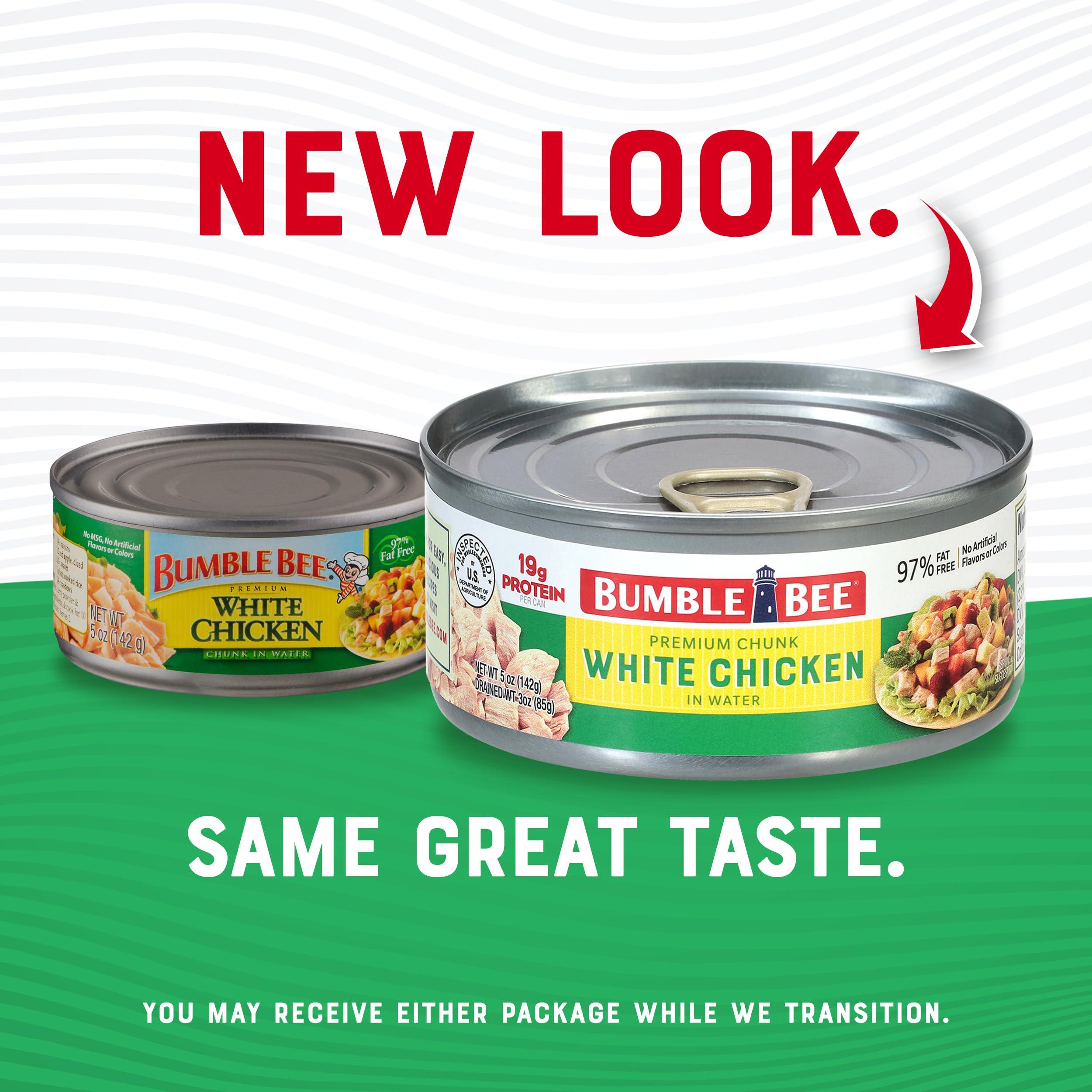 Bumble Bee Premium White Chicken, Chunk in Water, 5 oz Can - 19g Protein per Serving - Gluten Free, Keto Friendly - Image 6