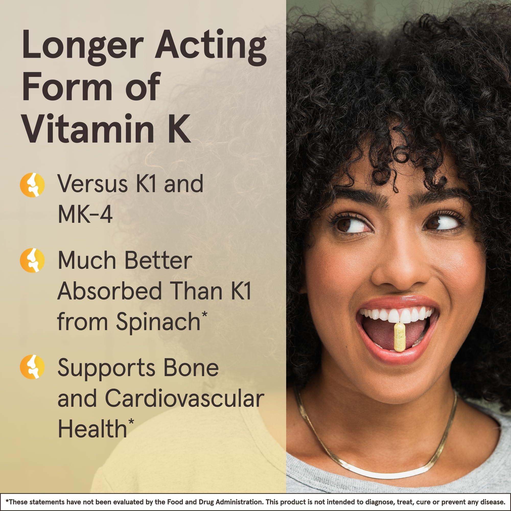 Jarrow Formulas MK-7 90 mcg - Bioactive Form of Vitamin K2 - 120 Servings (Softgels) - For Bone & Cardiovascular Health - Vitamin K2 MK-7 Dietary Supplement - K2 Vitamin Supplement MK-7 - Gluten Free - Image 4