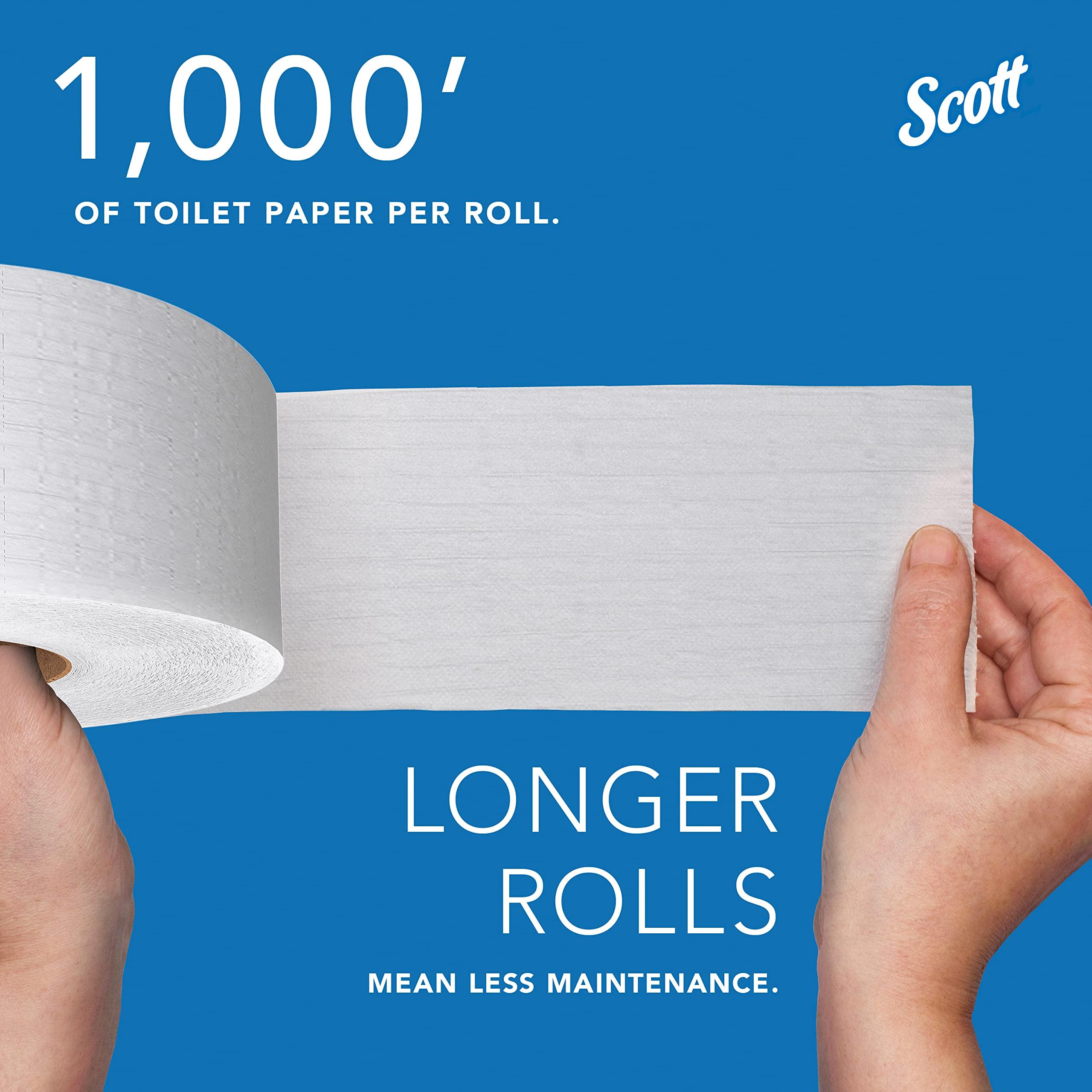 Scott Professional 100% Recycled Fiber High-Capacity Jumbo Roll Bulk Toilet Paper (67805), 2-Ply, White, Non-Perforated (12 Rolls at 1,000' Each, 12,000'/Case) - Image 10