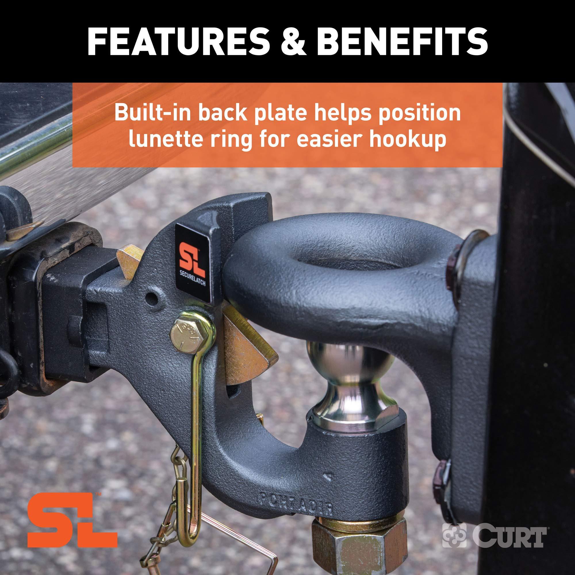 CURT 48406 SecureLatch Receiver-Mount 2-5/16-Inch Ball and Pintle Hitch Combination, 2-In Shank, 14,000 Pounds - Image 4