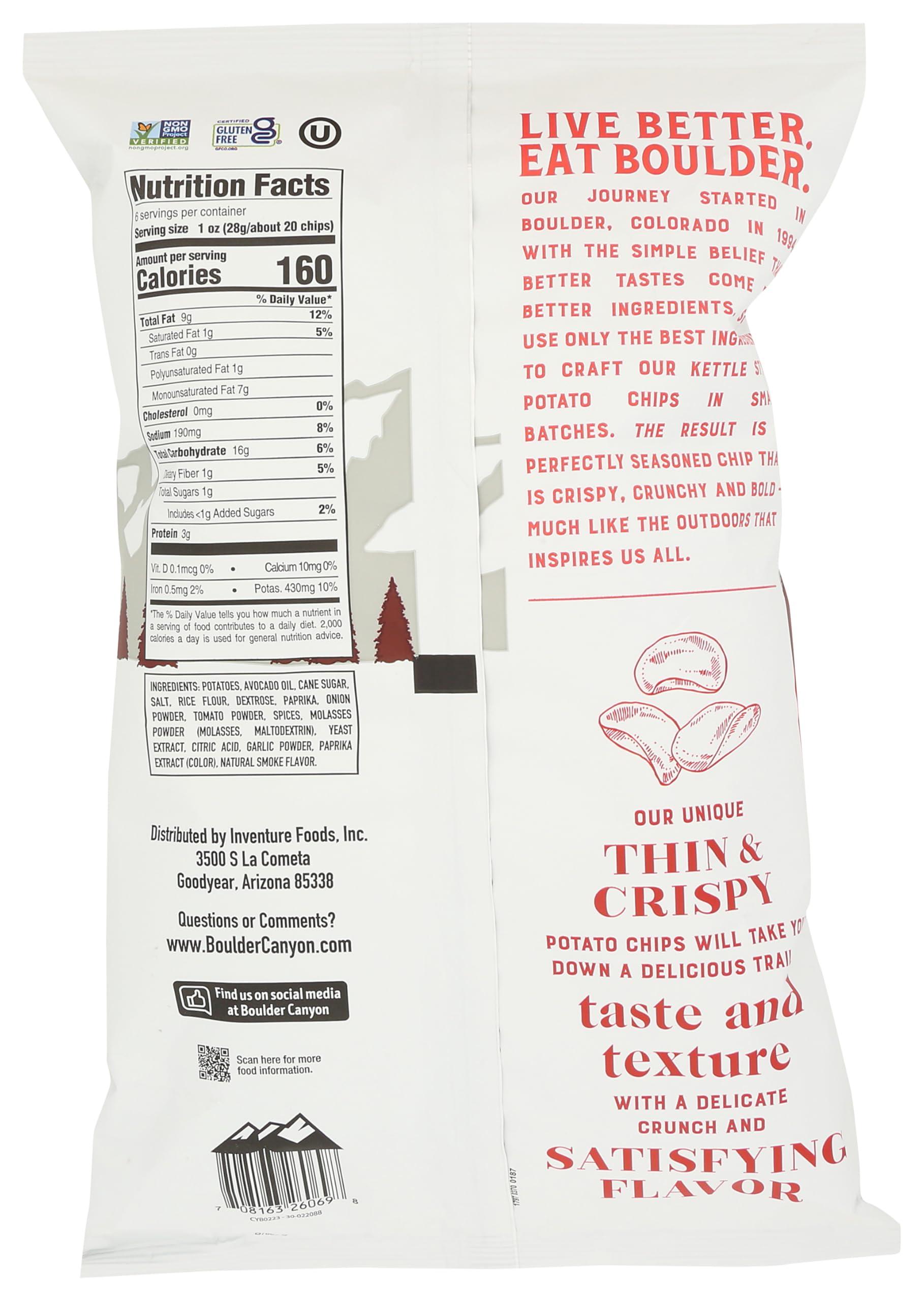 BOULDER CANYON Thin & Crispy Hickory BBQ Potato Chips, 6 OZ - Image 2