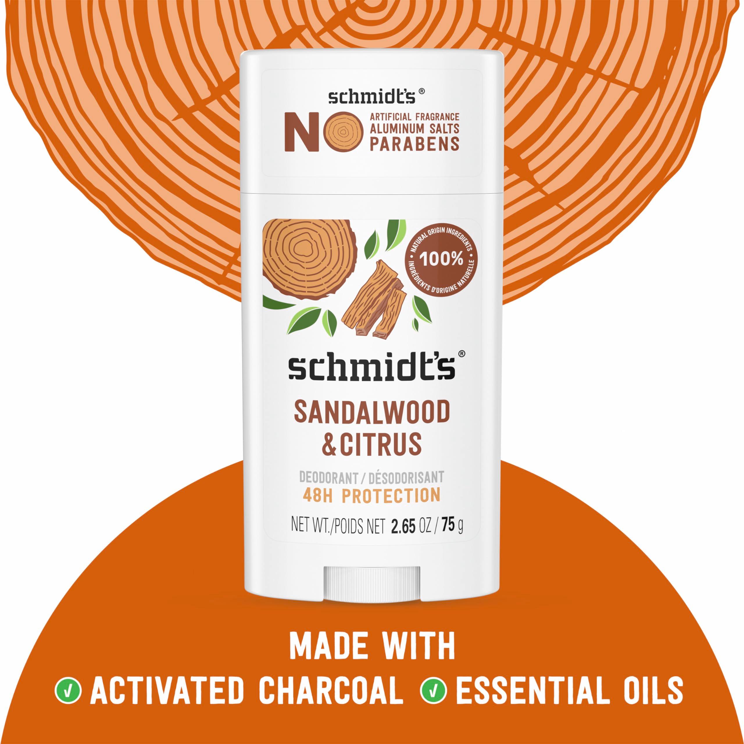 Schmidt's Aluminum-Free Vegan Deodorant Sandalwood & Citrus 2 Count for Women and Men, with 24 Hour Odor Protection, Natural Ingredients, Cruelty-Free, 2.65 oz - Image 5