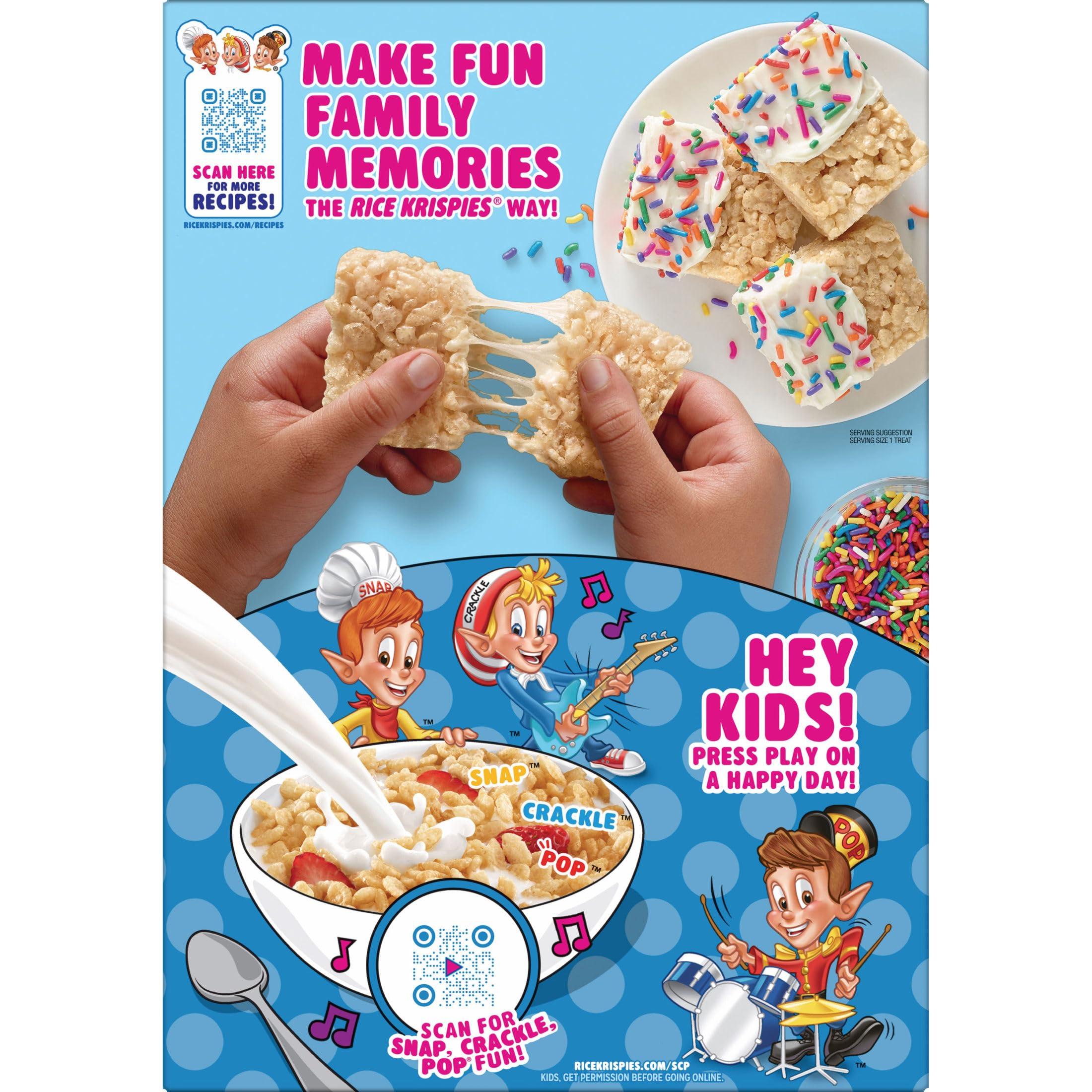 Kellogg's Rice Krispies Cold Breakfast Cereal, 8 Vitamins and Minerals, Rice Krispies Treats, Giant Size, Original, 24oz Box (1 Box) - Image 9