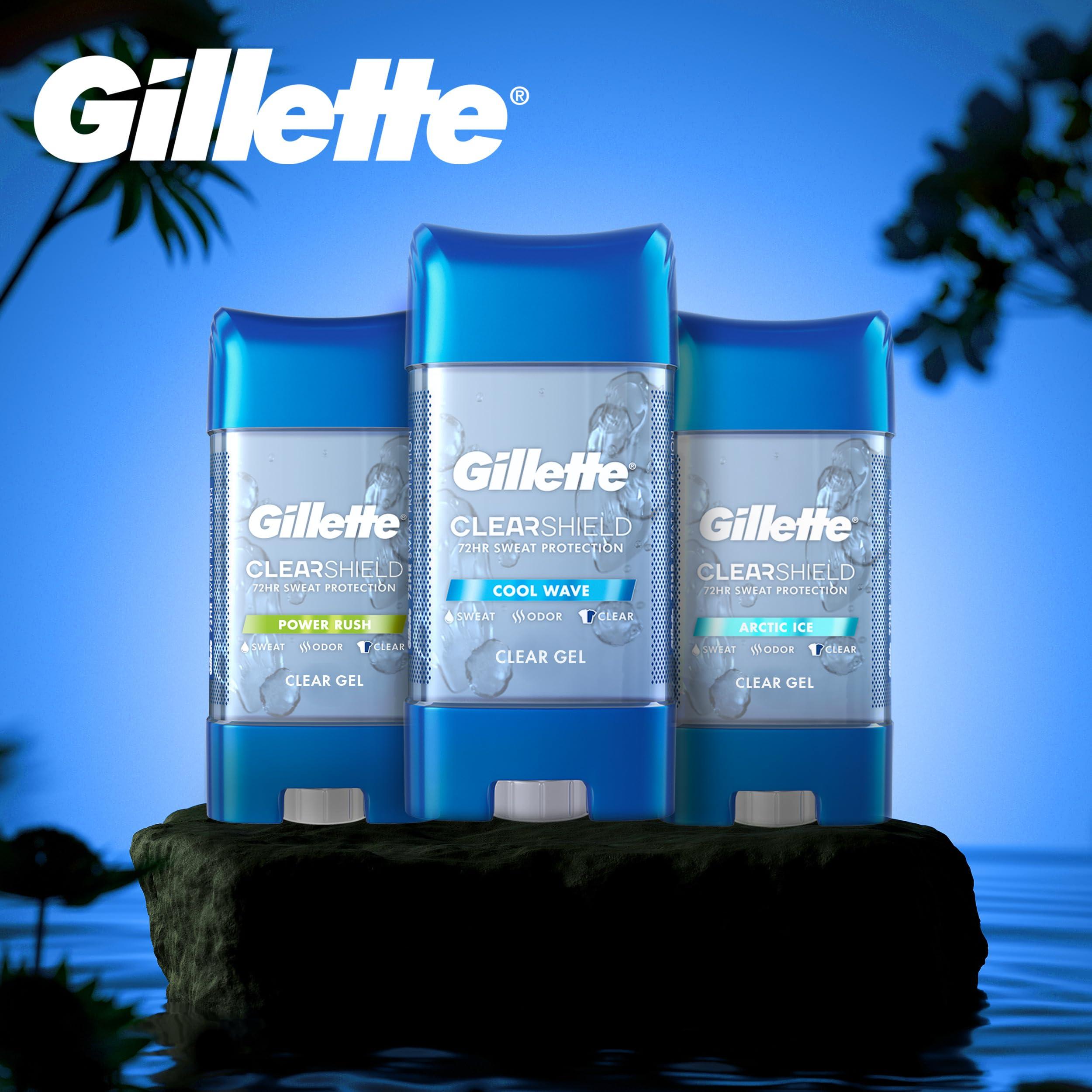 Gillette Antiperspirant and Deodorant for Men, 72hr Sweat & Odor Protection, Long Lasting Freshness, Anti-White Mark Technology, Clear Gel, Cool Wave Scent, 0.5 oz - Image 5