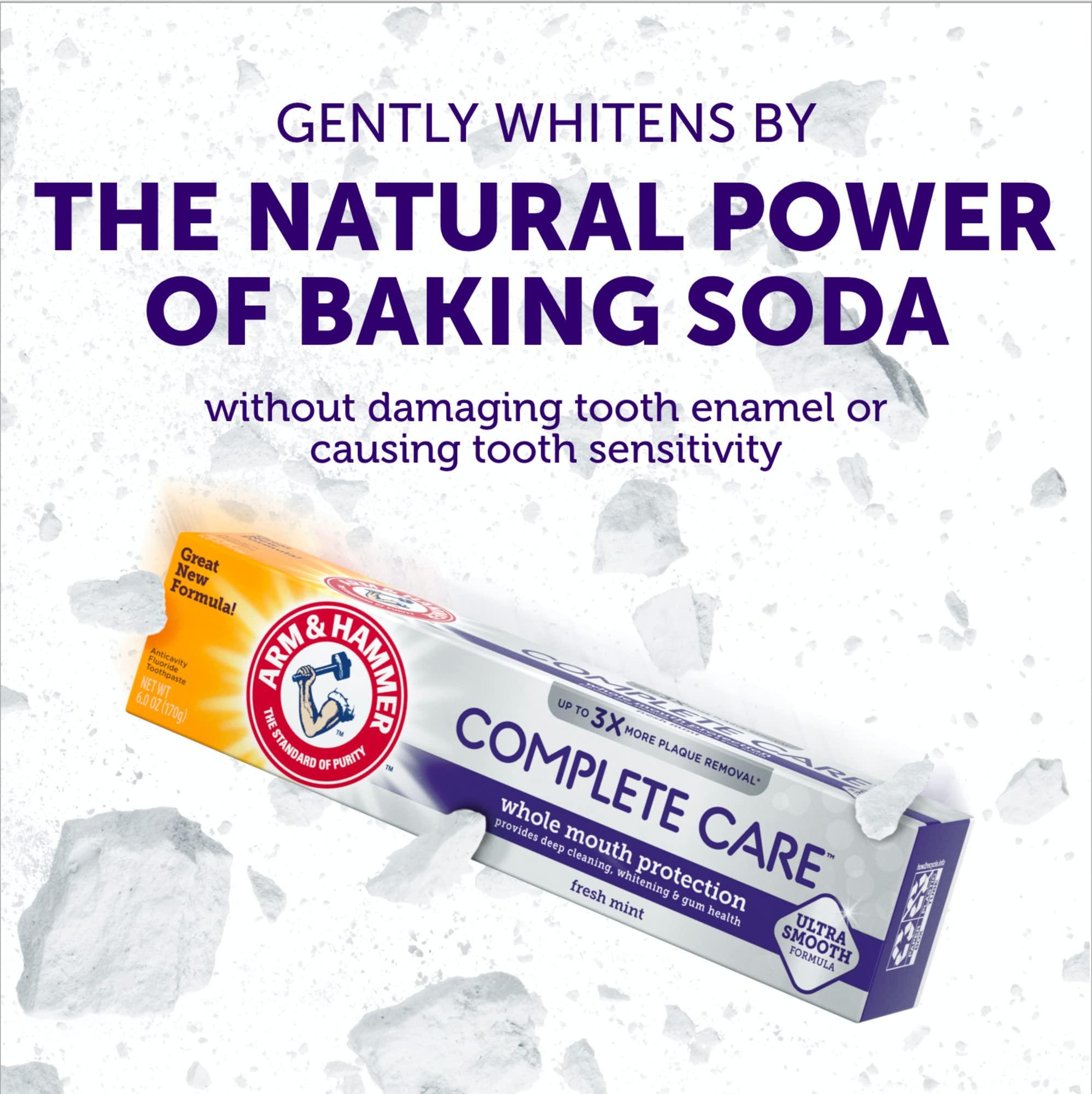ARM & HAMMER Complete Care Toothpaste, Teeth Whitening Toothpaste, Fluoride, Whole Mouth Protection, Fresh Mint Flavor, 6.0 oz (Pack of 1) - Image 7
