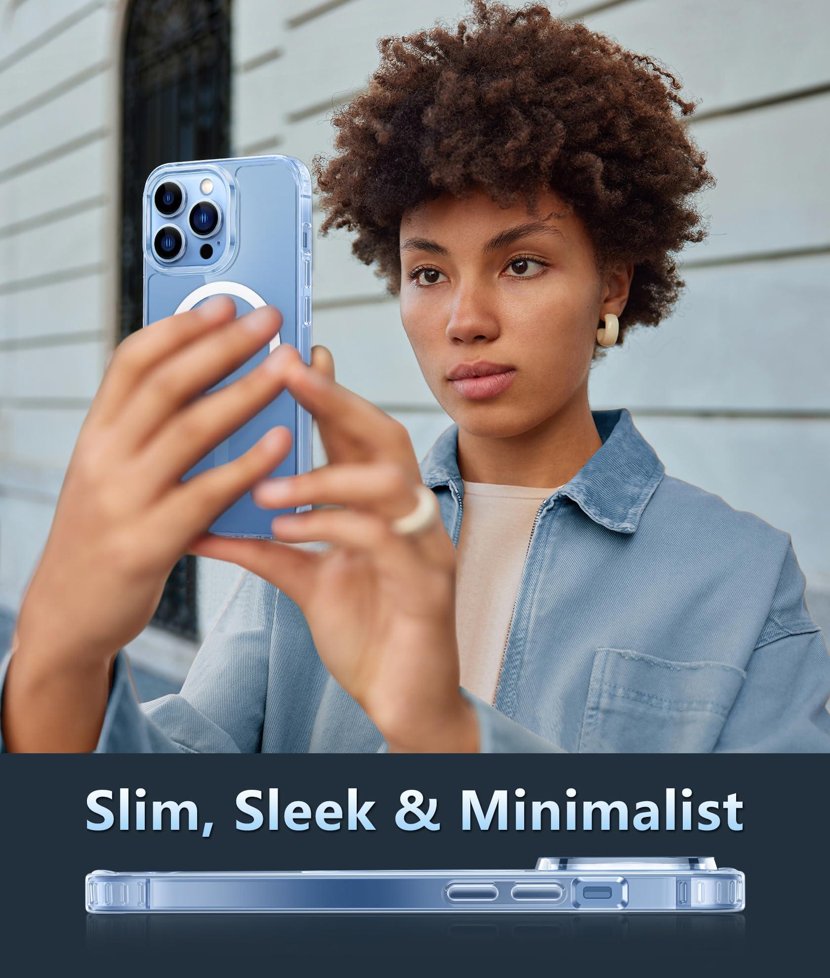 FNTCASE for iPhone 13 Pro-Max Case: Strong Magnetic Anti-Yellowing Slim Clear Case | Military Grade Protective & Shockproof Drop Protection Thin Transparent Phone Cover(Clear) - Image 7