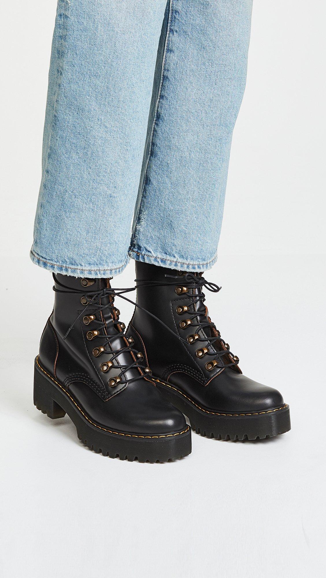 Dr. Martens Women's Leona Leather Heeled Boot Fashion - Image 3
