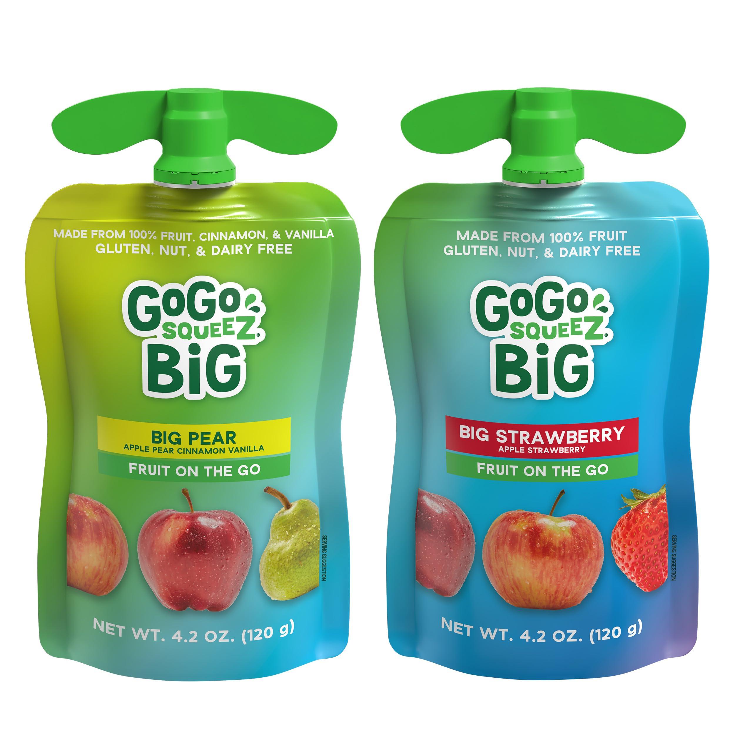 GoGo squeeZ BIG Applesauce & Fruit Puree with Vanilla and Cinnamon Variety Pack, Pear & Raspberry, 4.2 oz. (Pack of 20), Unsweetened Fruit Snacks for Kids, Gluten Free, Nut Free, Dairy Free Pouches - Image 7