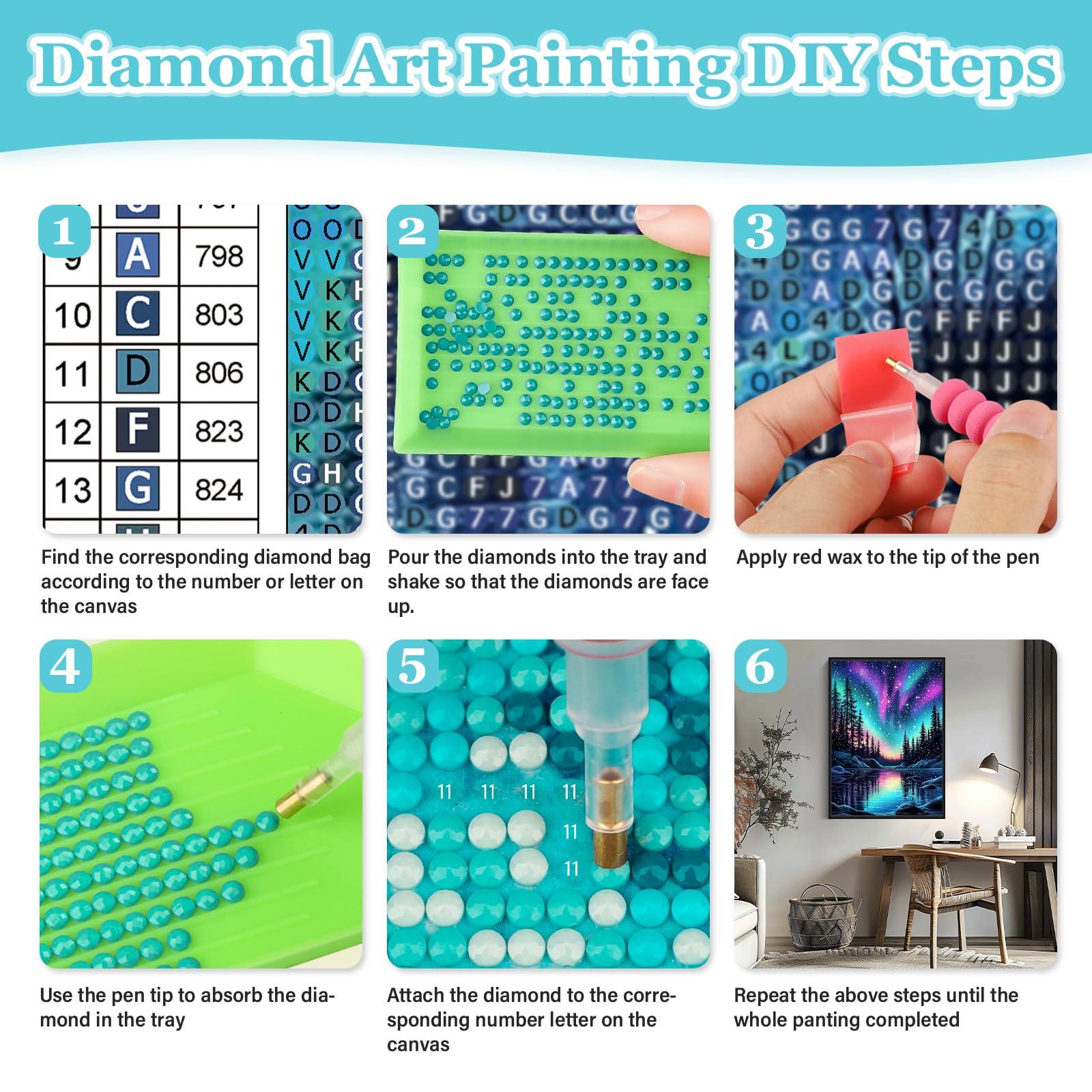 MAXBYE Diamond Paintings of Colorful Northern Lights, Diamond Art Kits for Adults, 5D Celestial Aurora Borealis Diamond Art Kits, Diamond Art for Home Décor Items,and Extra 30% Diamonds, 12x16in - Image 6