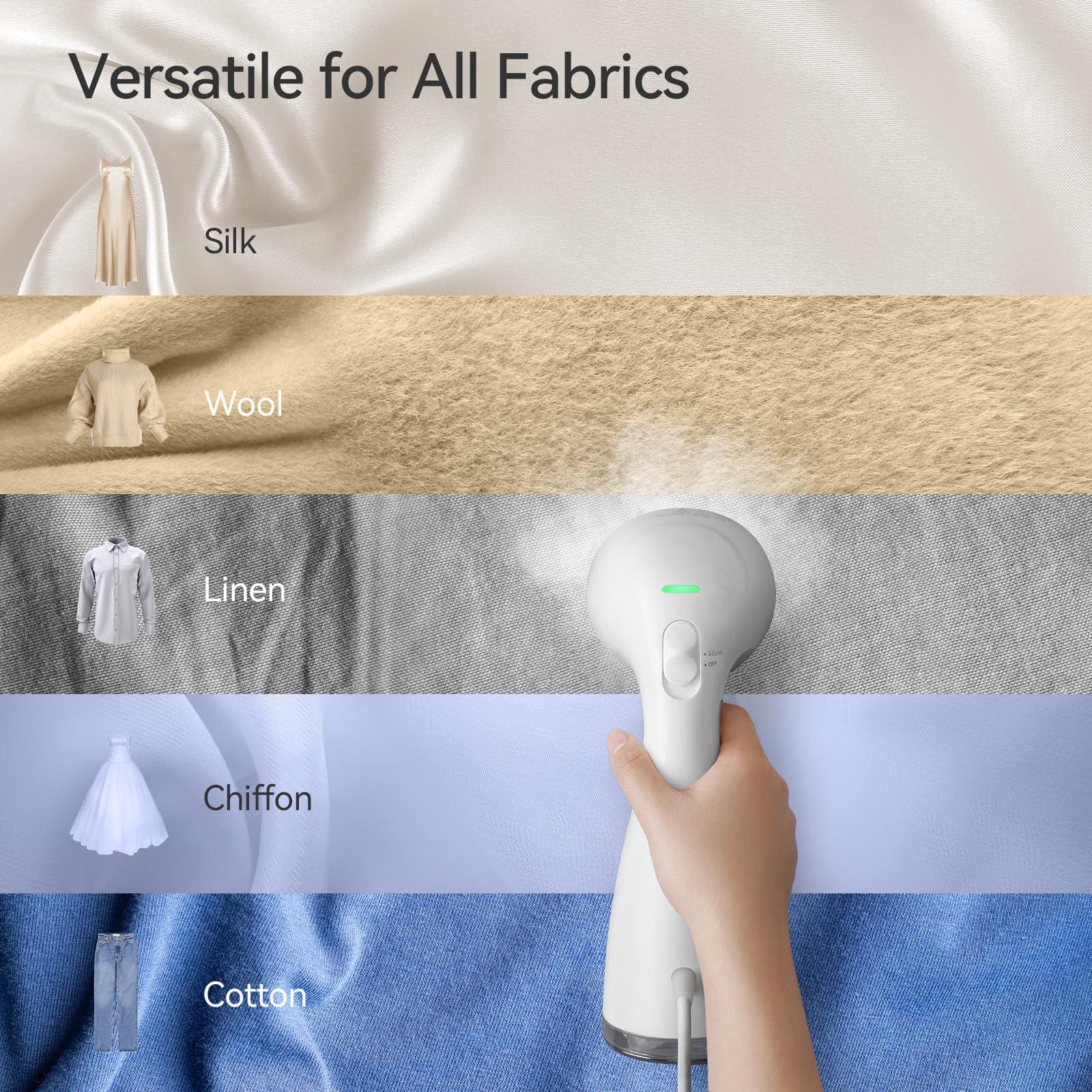 HiLIFE Steamer for Clothes, Handheld Clothes Steamer with Large 300ml Tank, 1100W Clothing Steamer, Fabric Wrinkle Remover, Portable & Compact Travel Size Garment Steamer ONLY FOR 120V (White) - Image 5