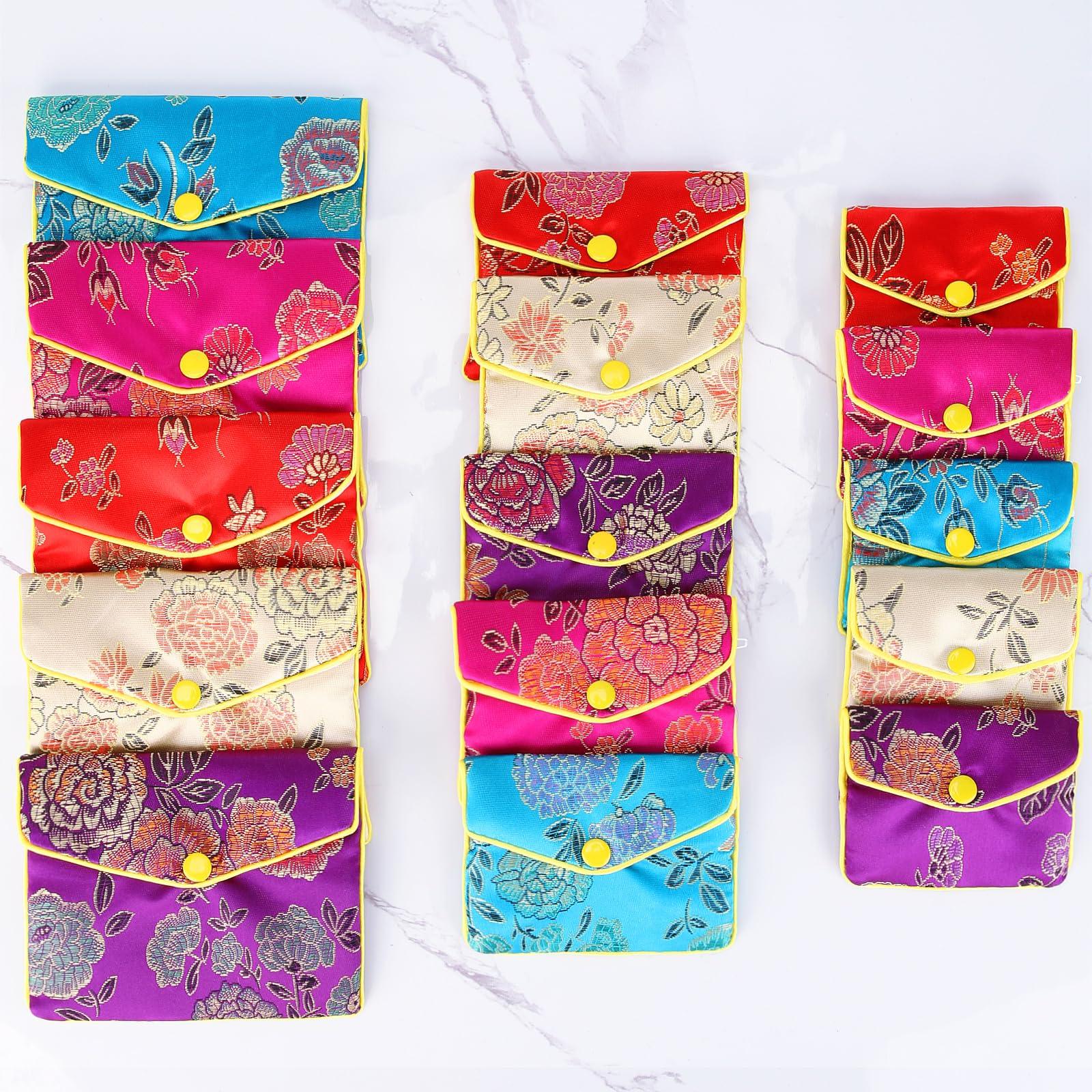 LETURE Jewelry Silk Purse Pouch Gift Bags, Small Travel Jewelery Organizer Bag Box for Earrings Necklace Bracelet Ring Accessory Storage Holder Bag (MEDIUM-10PCS) - Image 6