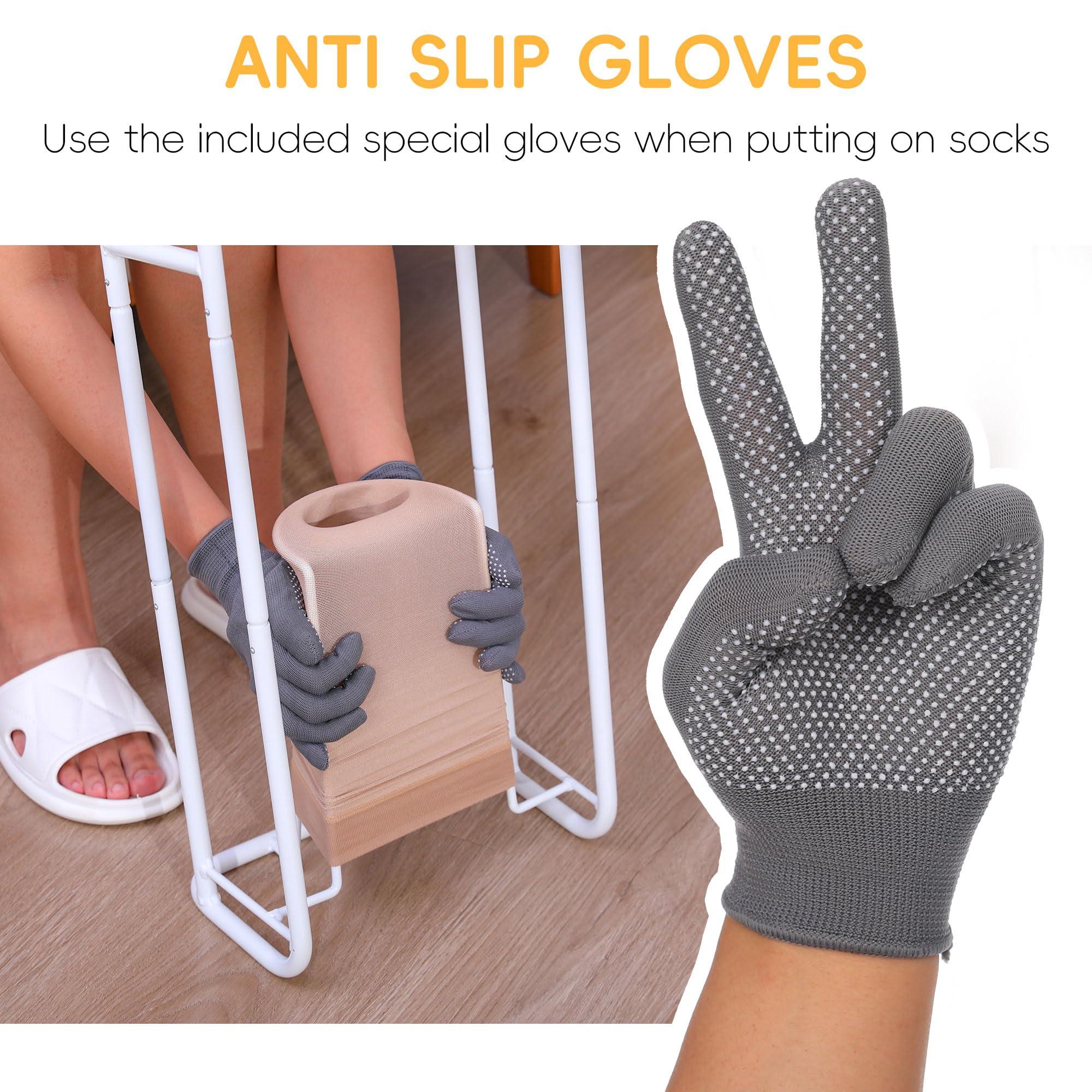 Upgraded Extra-Large Compression Sock Aid Device - Sock Aids for Compression Stocking - Helper Device for Putting on Hosiery - 14 in or More - 2024 Design (White) - Image 4