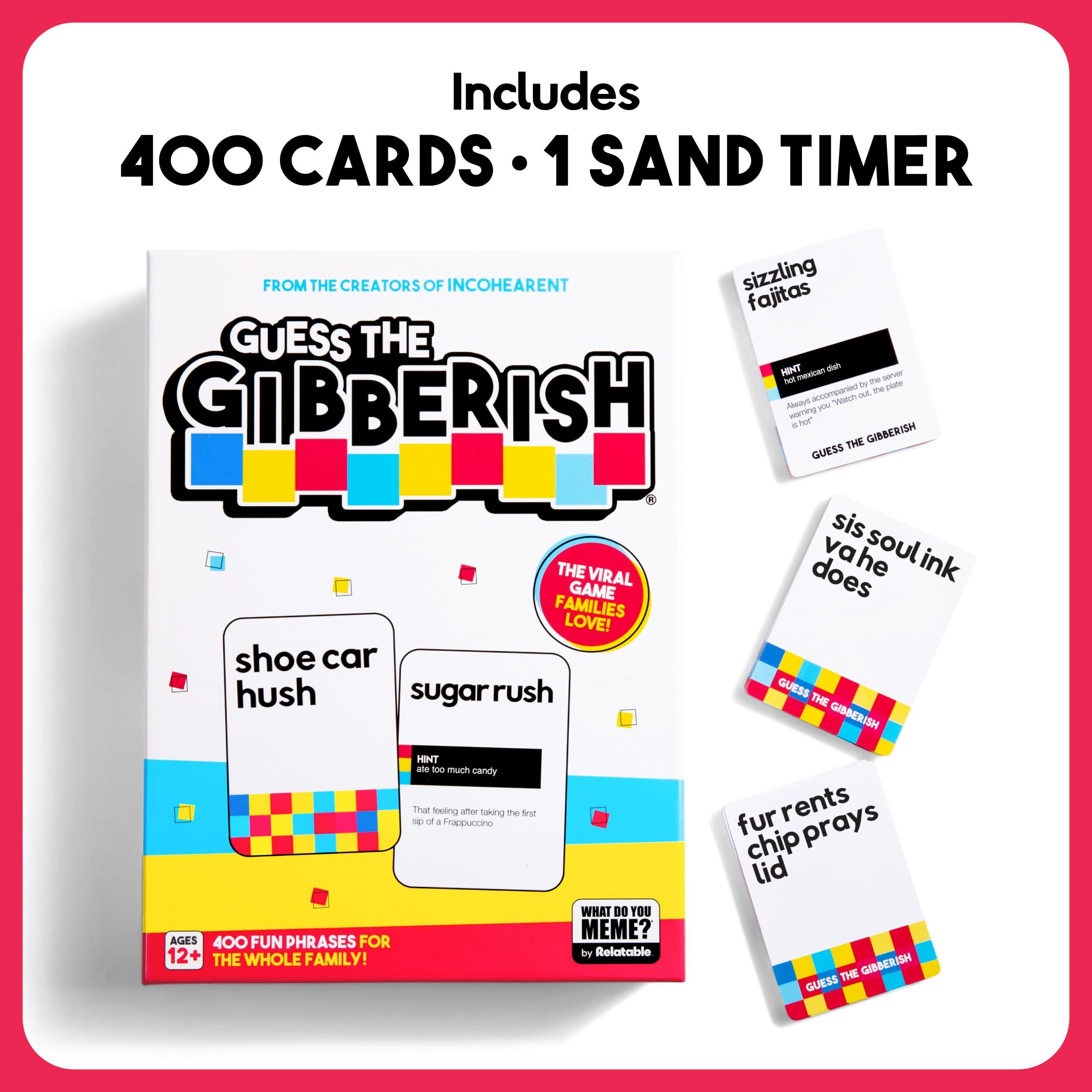 Guess The Gibberish Card Game for Families by Relatable – Fun Kids Game 12+, Game Night with Friends – Great Father's Day Gift Idea, Includes 400 Cards, Instructions & Sand Timer - Image 5