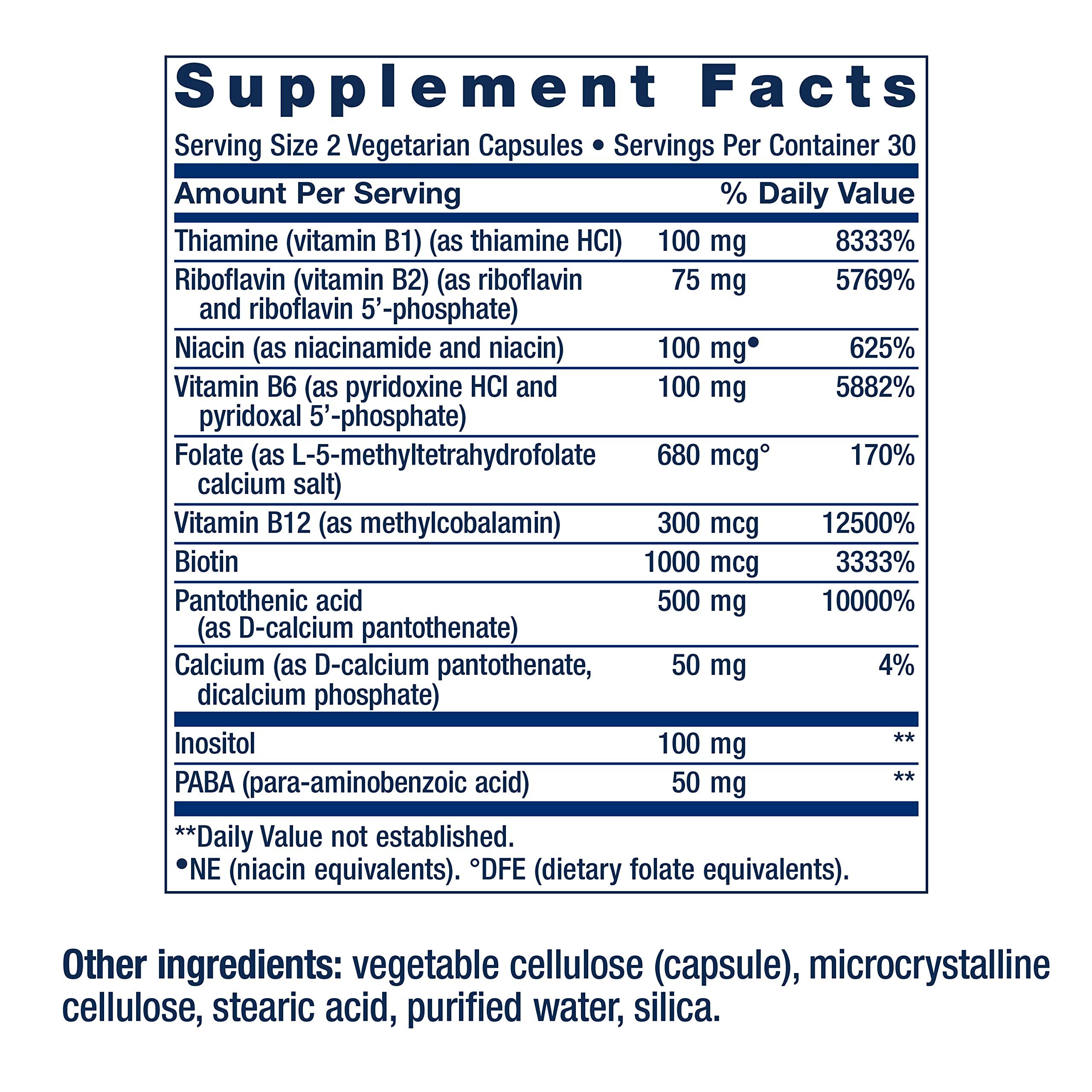 Life Extension BioActive Complete B-Complex, Heart, Brain and Nerve Support, Healthy Energy, Metabolism, Complete B Complex, 60 Vegetarian Capsules - Image 3