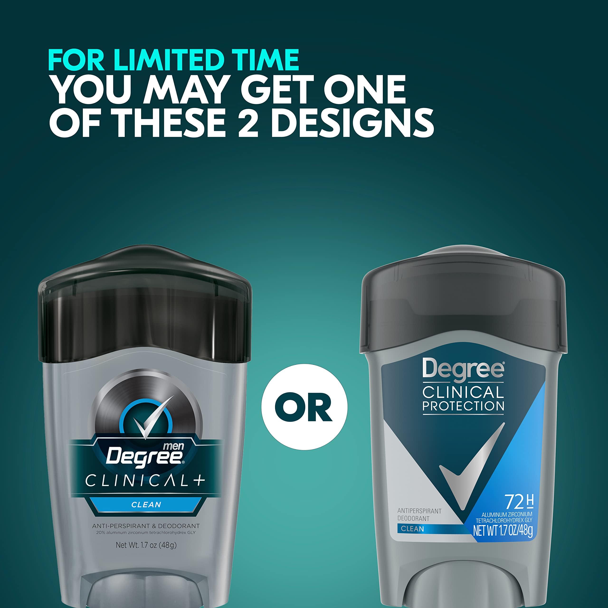 Degree Men Antiperspirant Deodorant Clean 72-Hour Sweat & Odor Protection Prescription-Strength Antiperspirant For Men with MotionSense Technology 1.7 oz - Image 10