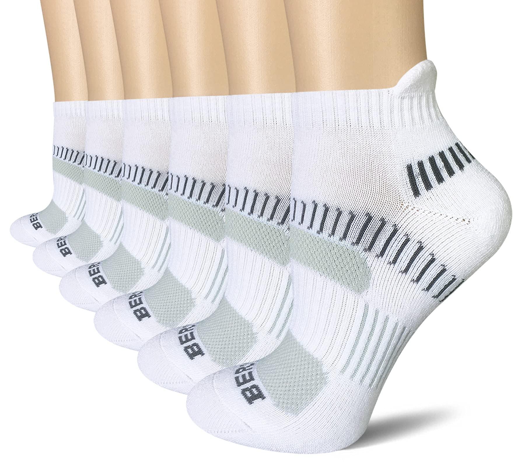 BERING Women's Athletic Running Cushioned Ankle Socks (6 Pairs)