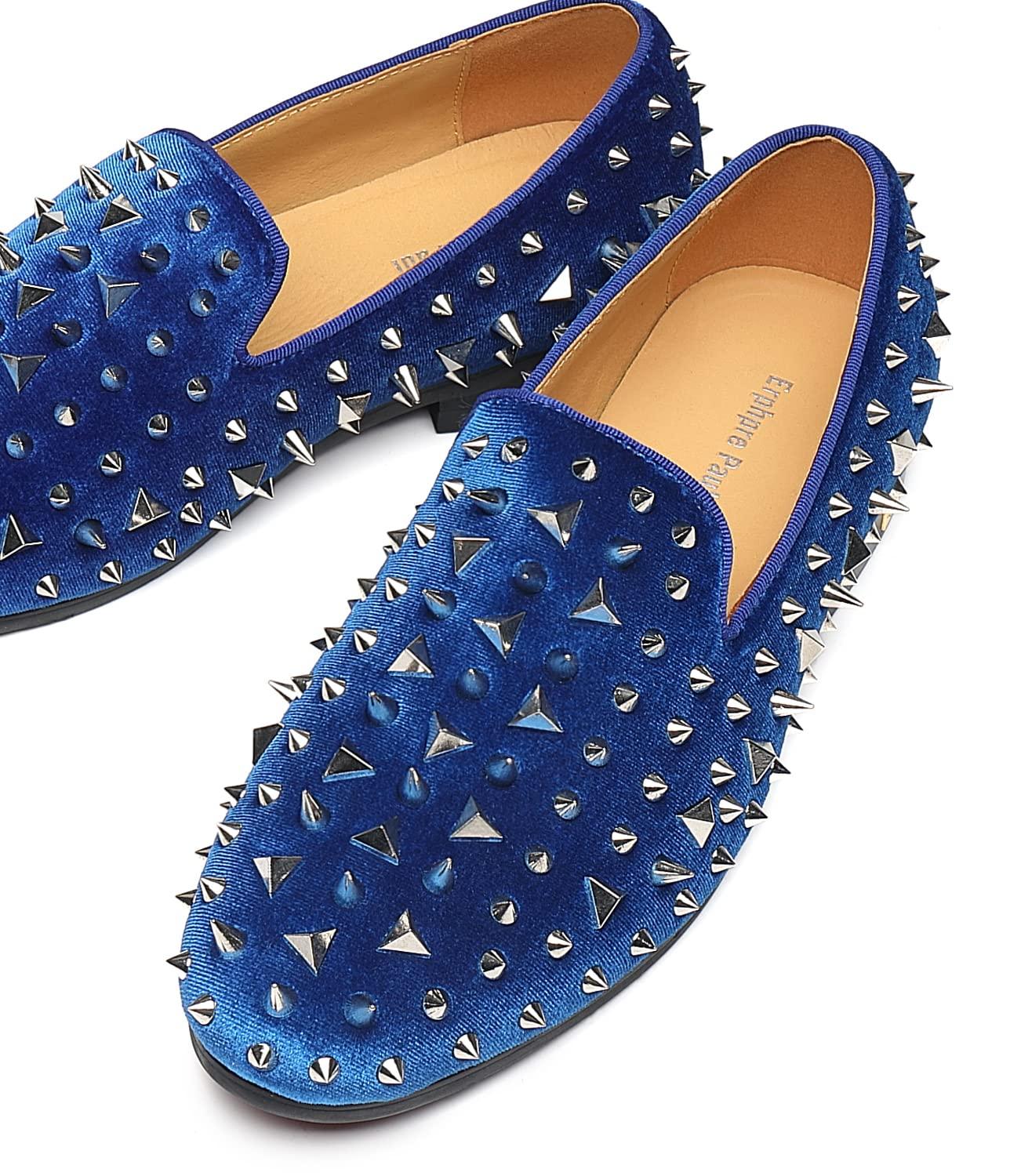 Erphpre Paul Men's Studded Loafers Spikes Rivets Luxury Dress Wedding Party Prom Shoes - Image 3