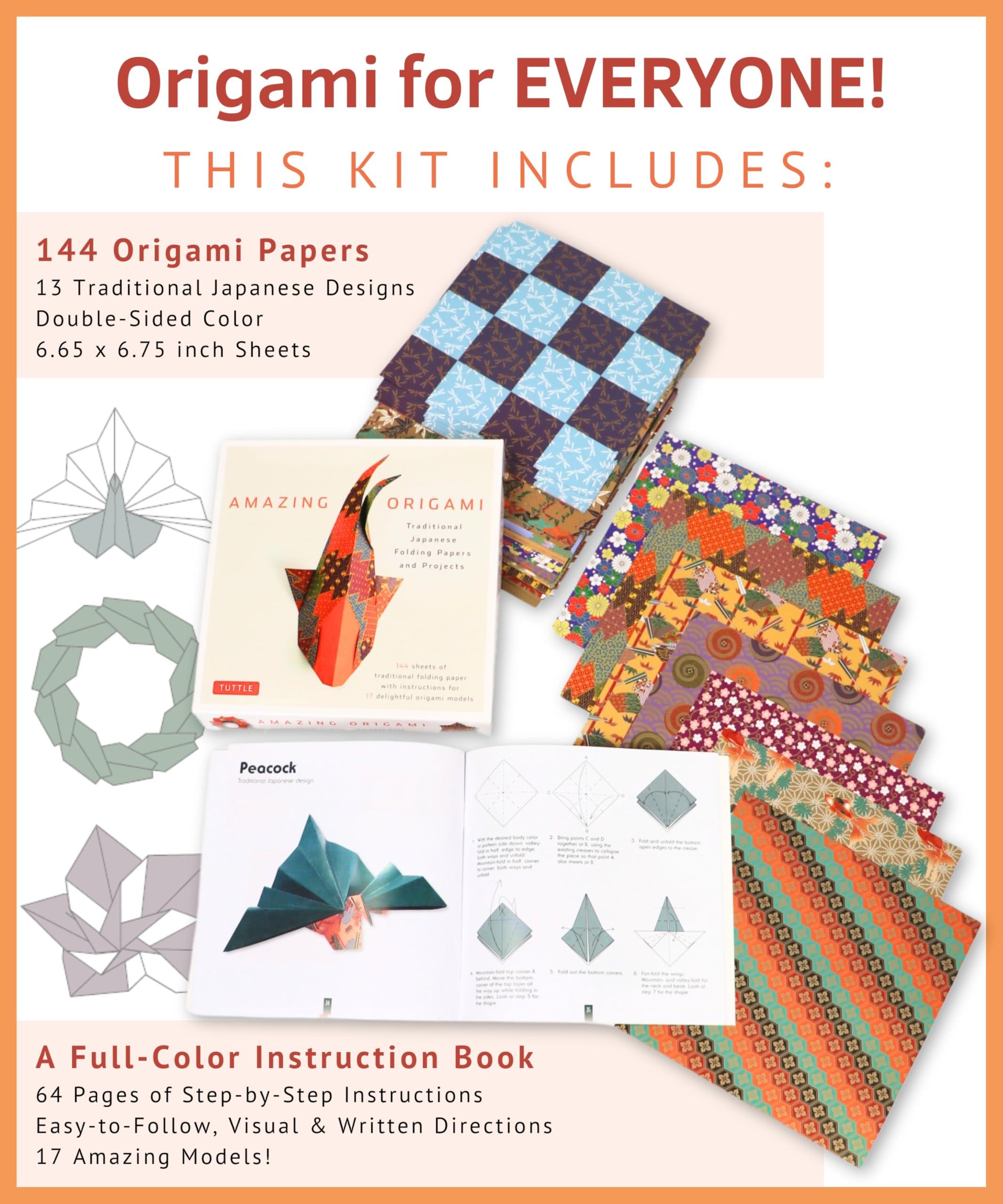 Amazing Origami Kit: Traditional Japanese Folding Papers and Projects [144 Origami Papers with Book, 17 Projects] - Image 3