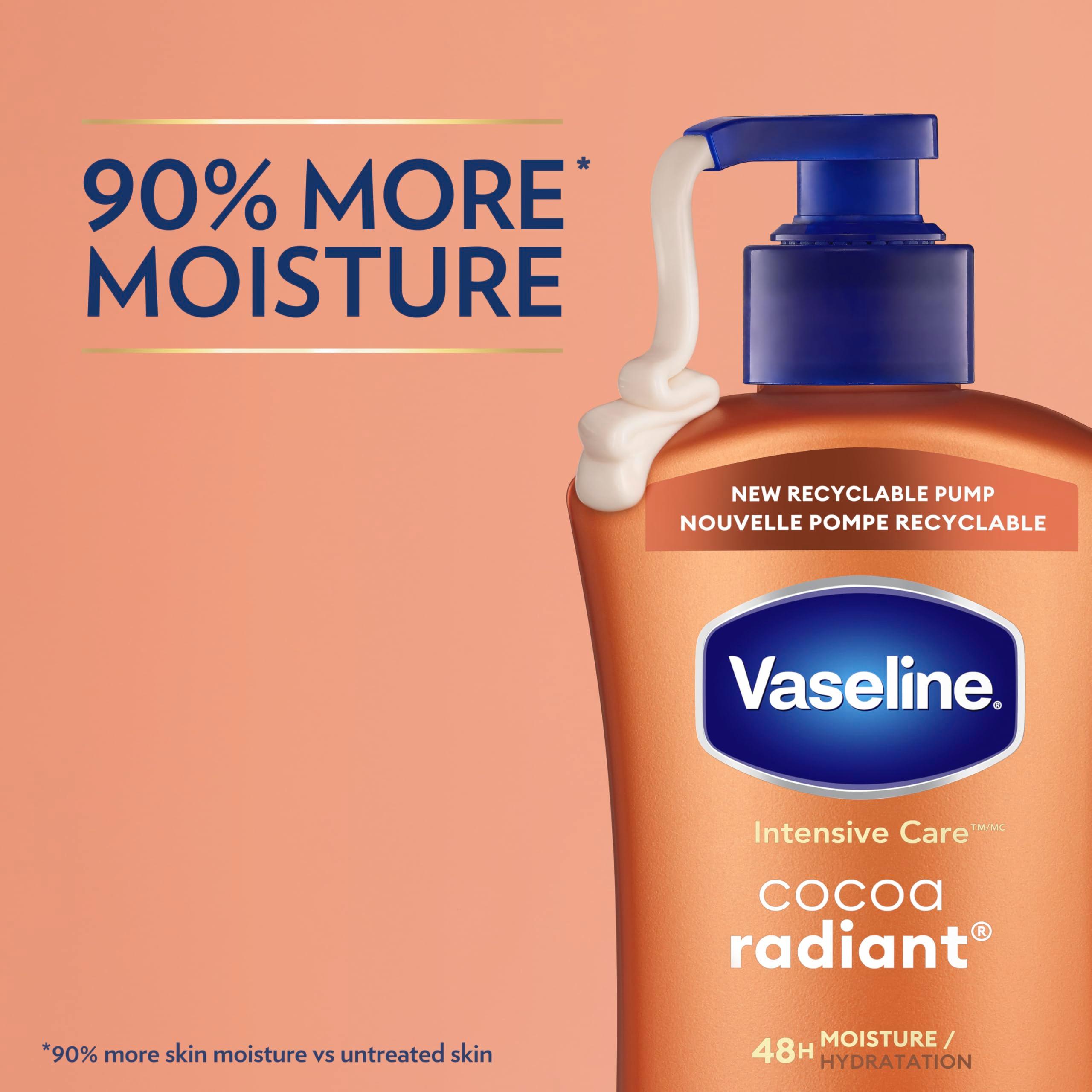 Vaseline Intensive Care Body Lotion Cocoa Radiant 3 count for Dry Skin Lotion Made with Ultra-Hydrating Lipids and Pure Cocoa Butter for a Long-Lasting, Radiant Glow 20.3 Oz - Image 6