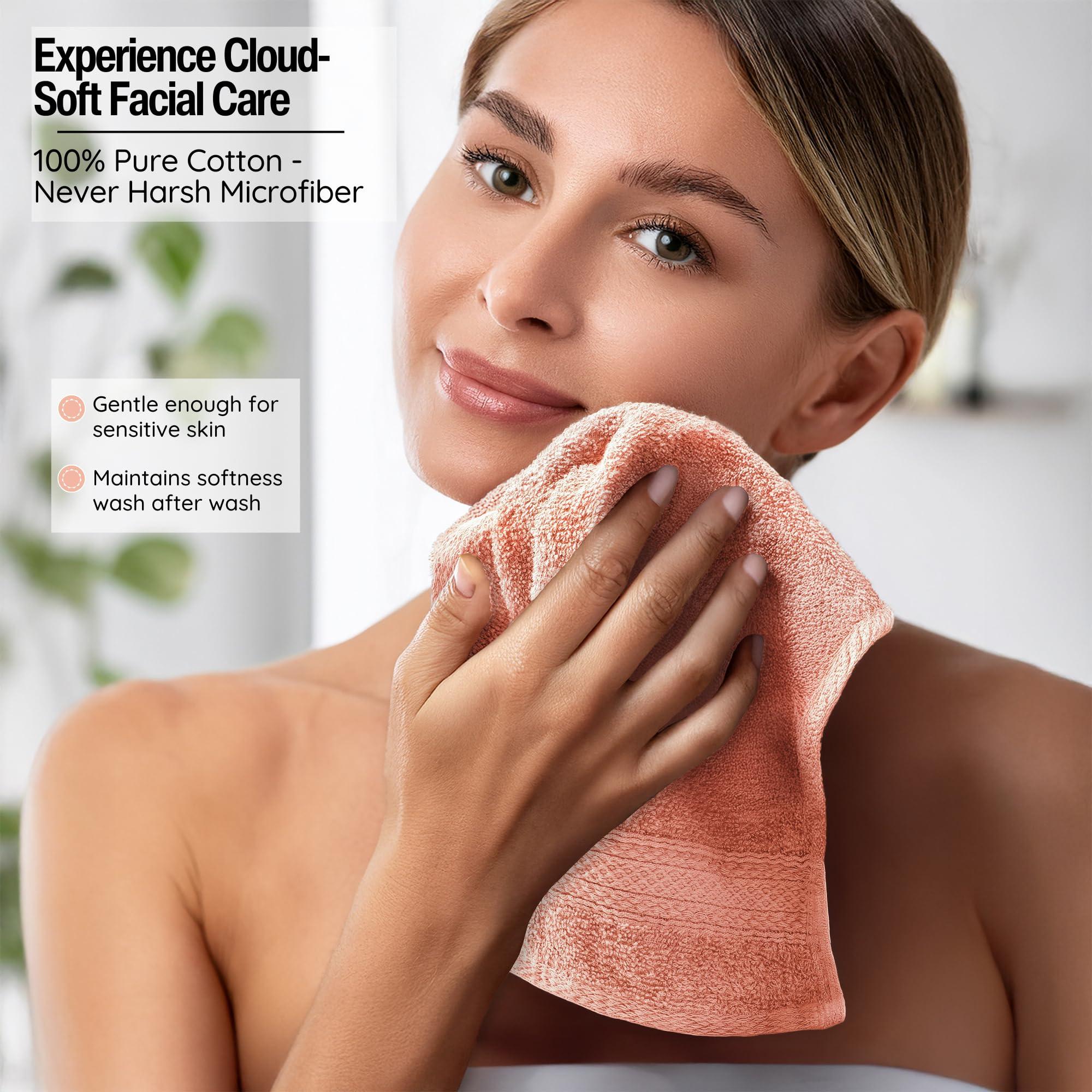 Luxurious Washcloths – Set of 12 – Size 13” x 13” – Thick Loop Pile Washcloth – Absorbent and Soft 100% Ring-Spun Cotton Wash Cloth – Lint Free Face Towel – Wash Cloths Perfect for Bathroom - Image 4