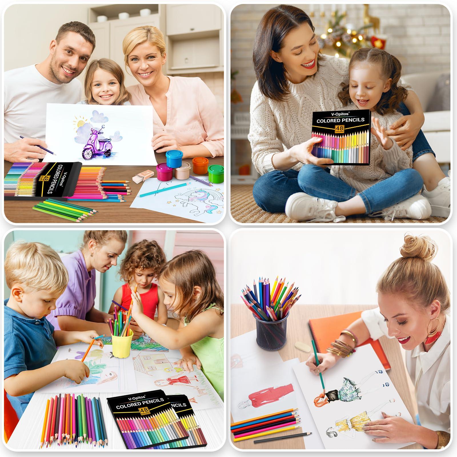V-Opitos 48 Pack Colored Pencils Set, Pre-sharpened Coloring Pencils for Kids Beginners, Colored Pencils for Adult Coloring Books, Ideal Art Supplies for Sketching, Coloring & Painting - Image 7