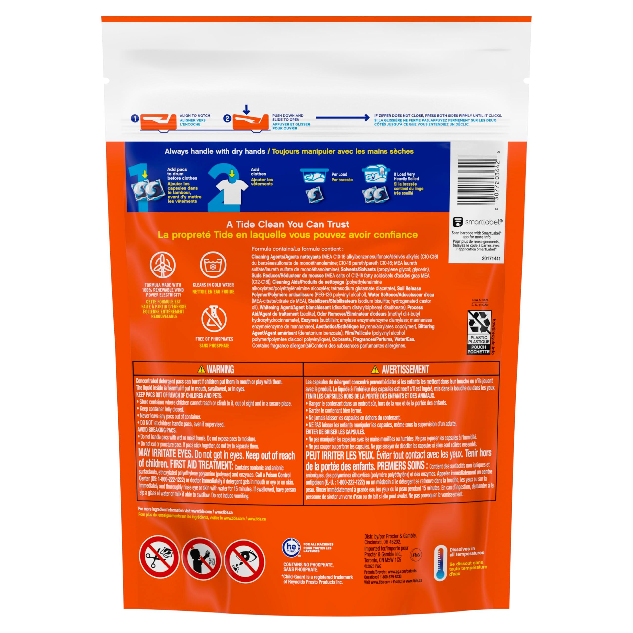 Tide Hygienic Clean Heavy 10x Duty Power PODS Laundry Detergent Pacs Original 18 count For Visible and Invisible Dirt - Image 11