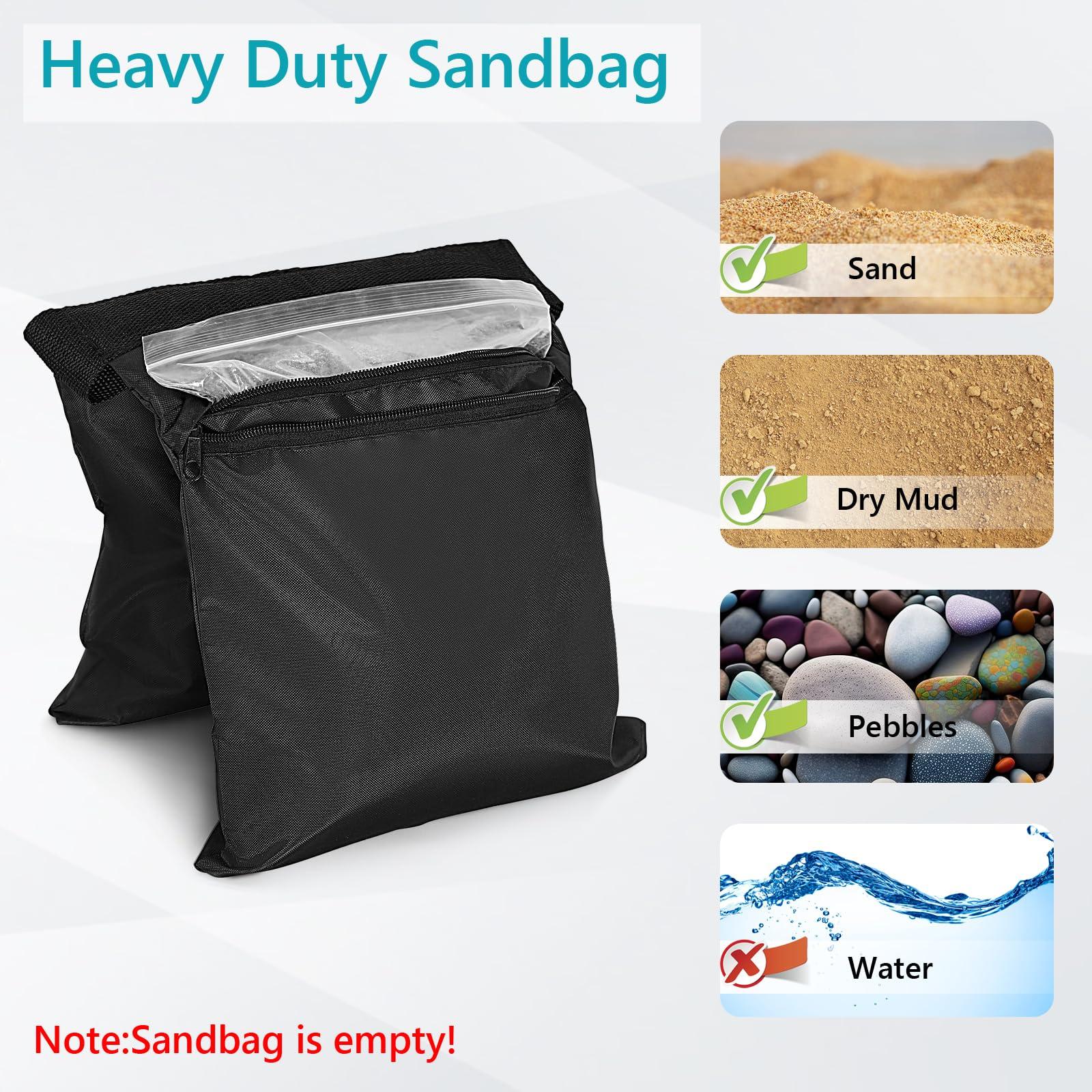 ABCCANOPY Photography Sandbag for Video Stand, Heavy Duty Weight Bags for Light Tripod, Camping Chair, 4 Packs (Black) - Image 4