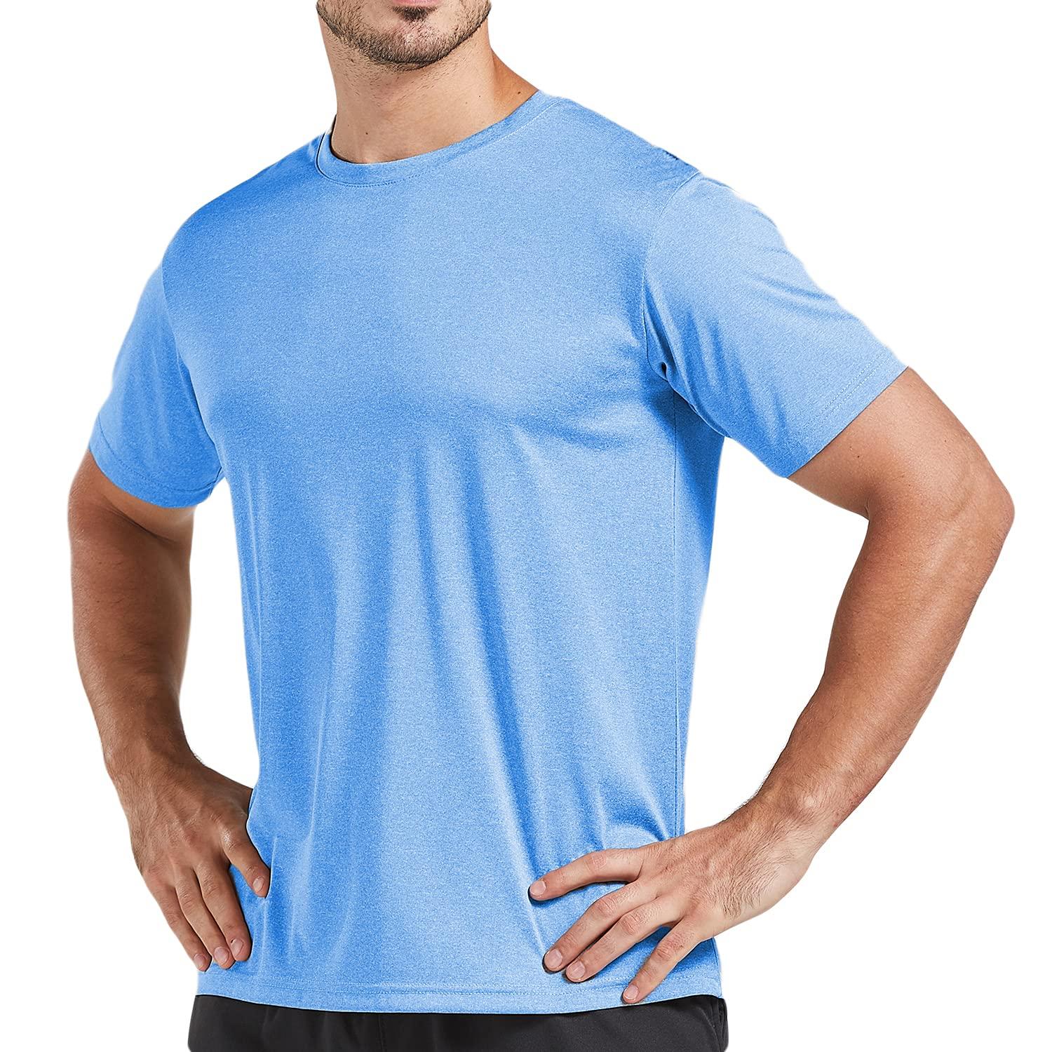 5 Pack Men's Dry Fit T Shirts Athletic Running Gym Workout Short Sleeve Tee Shirts for Men - Image 2