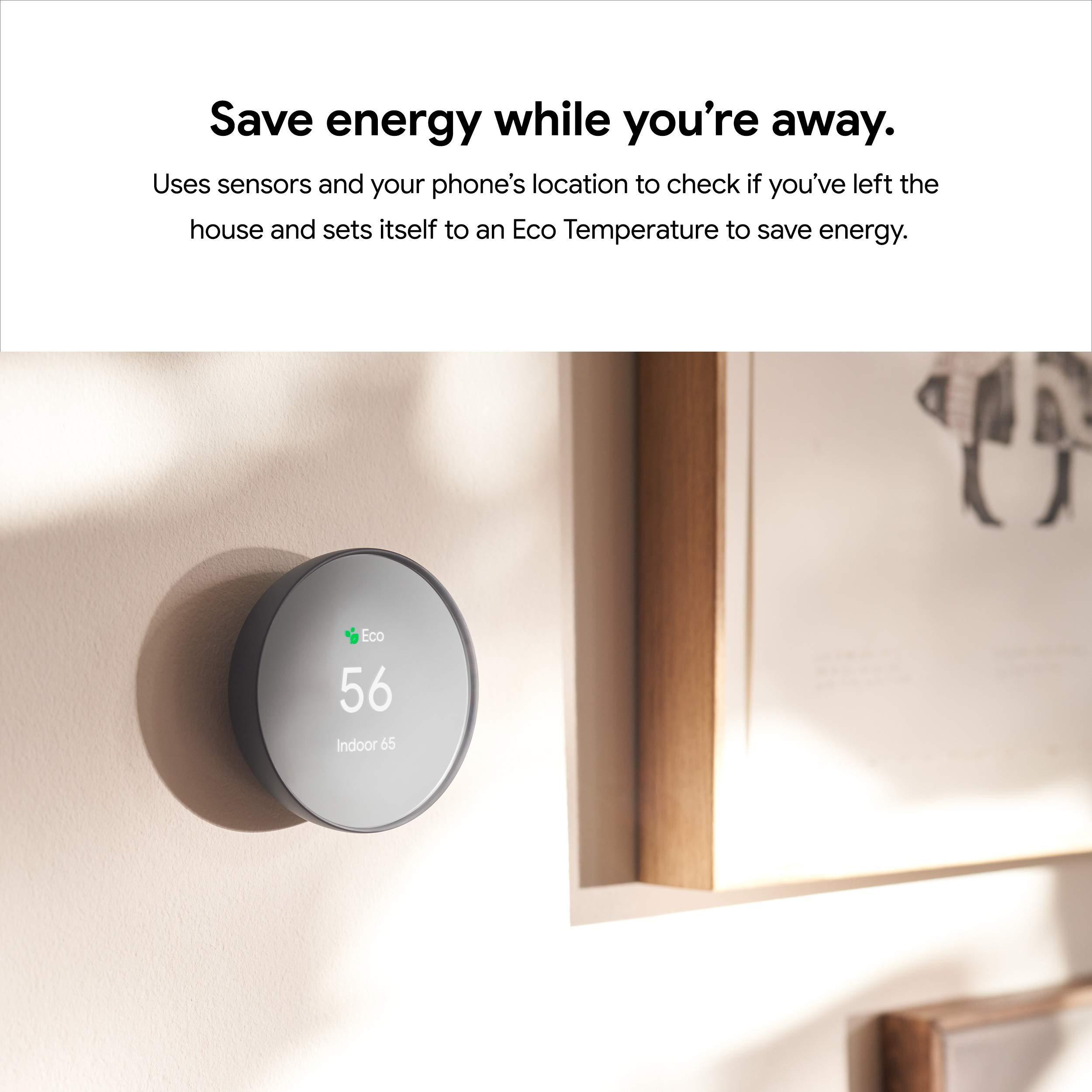 Google Nest Thermostat - Smart Thermostat for Home - Programmable Wifi Thermostat - Charcoal - Image 6