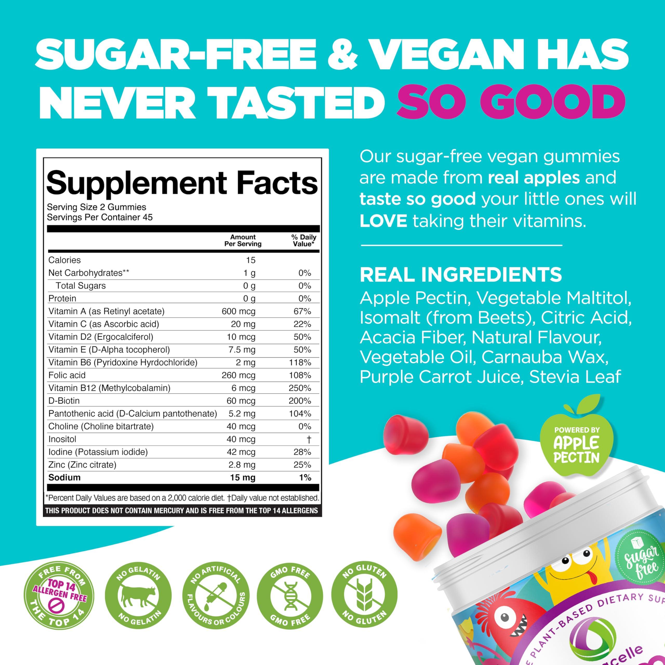 Nutracelle NUTRAMIN Sugar-Free, Allergen-Free 100% Vegan Gummy Multivitamins for Kids - Great Tasting Natural Gummies Your Kids Will Love - 90 Count Bottle - Image 3