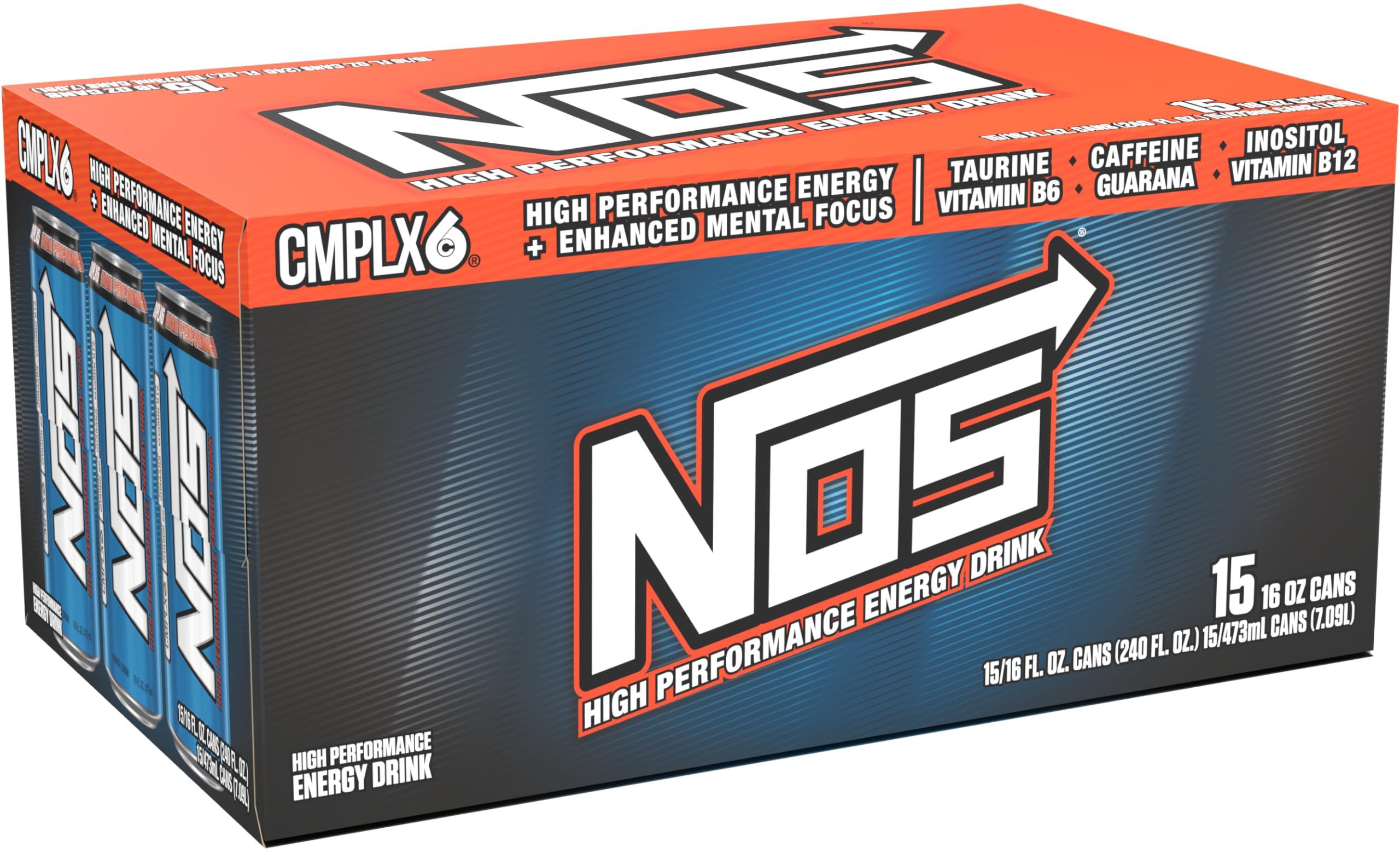 NOS Original: High Performance Energy Drink. 16 Fl oz (Pack of 15) - Image 2