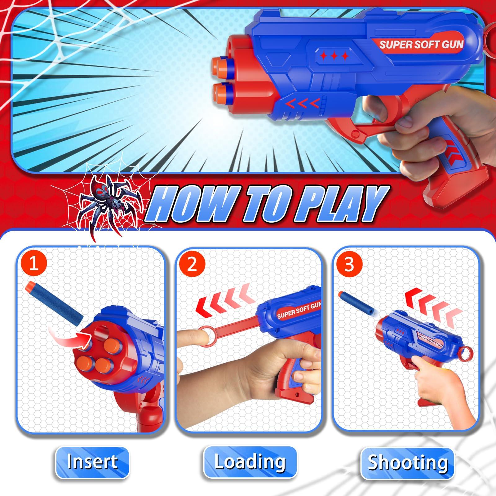 Shooting Games Toys for Nerf Gun Party, Shooting Targets with 2 Toy Guns 40 Foam Darts Kids Outdoor Indoor Toys for Birthday Easter Xmas Gifts for 4 5 6 7 8 9 10+ Year Old Boys Kids - Image 7