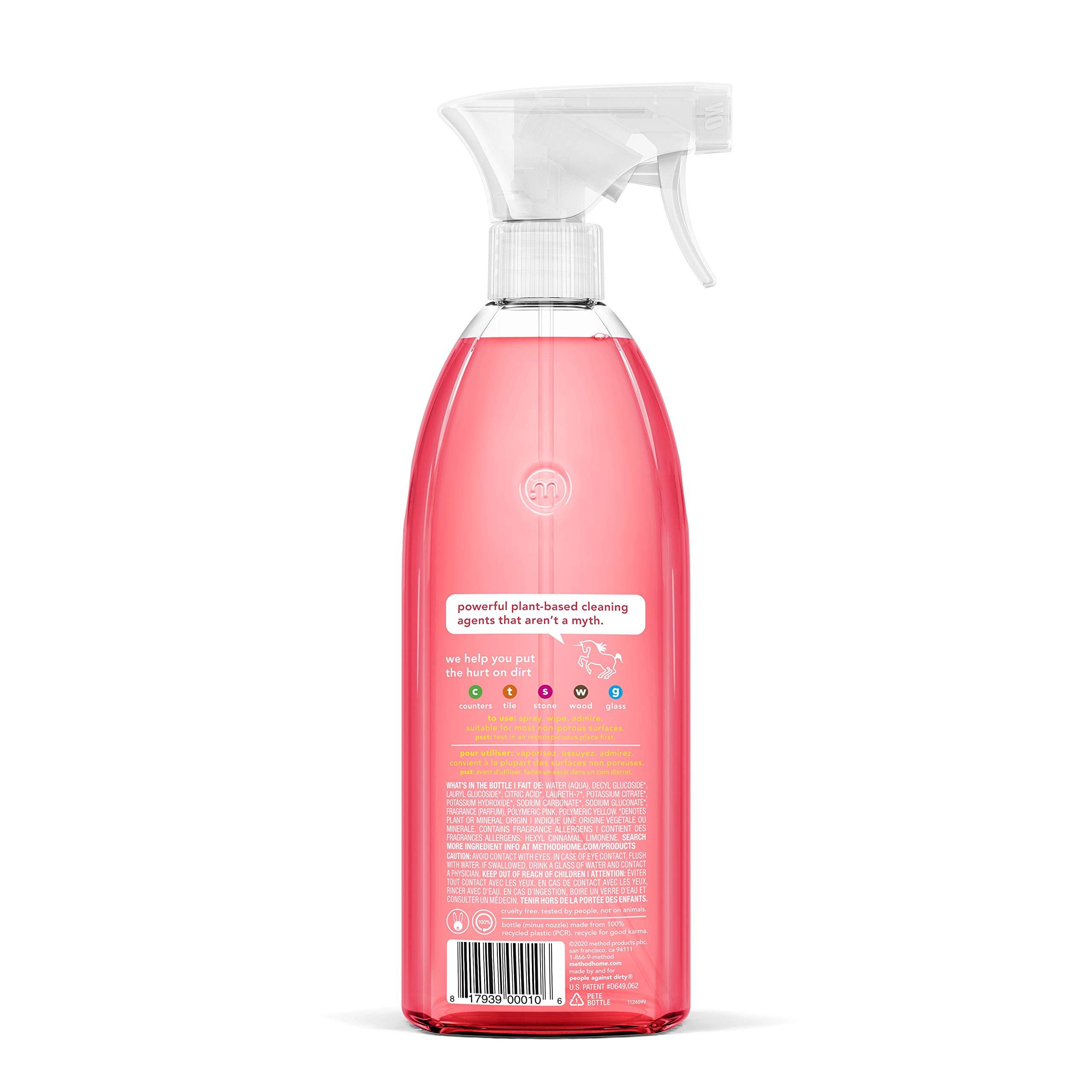 Method All-Purpose Cleaner Spray, Pink Grapefruit, Plant-Based and Biodegradable Formula Perfect for Most Counters, Tiles and More, 28 Fl Oz, (Pack of 4) - Image 2