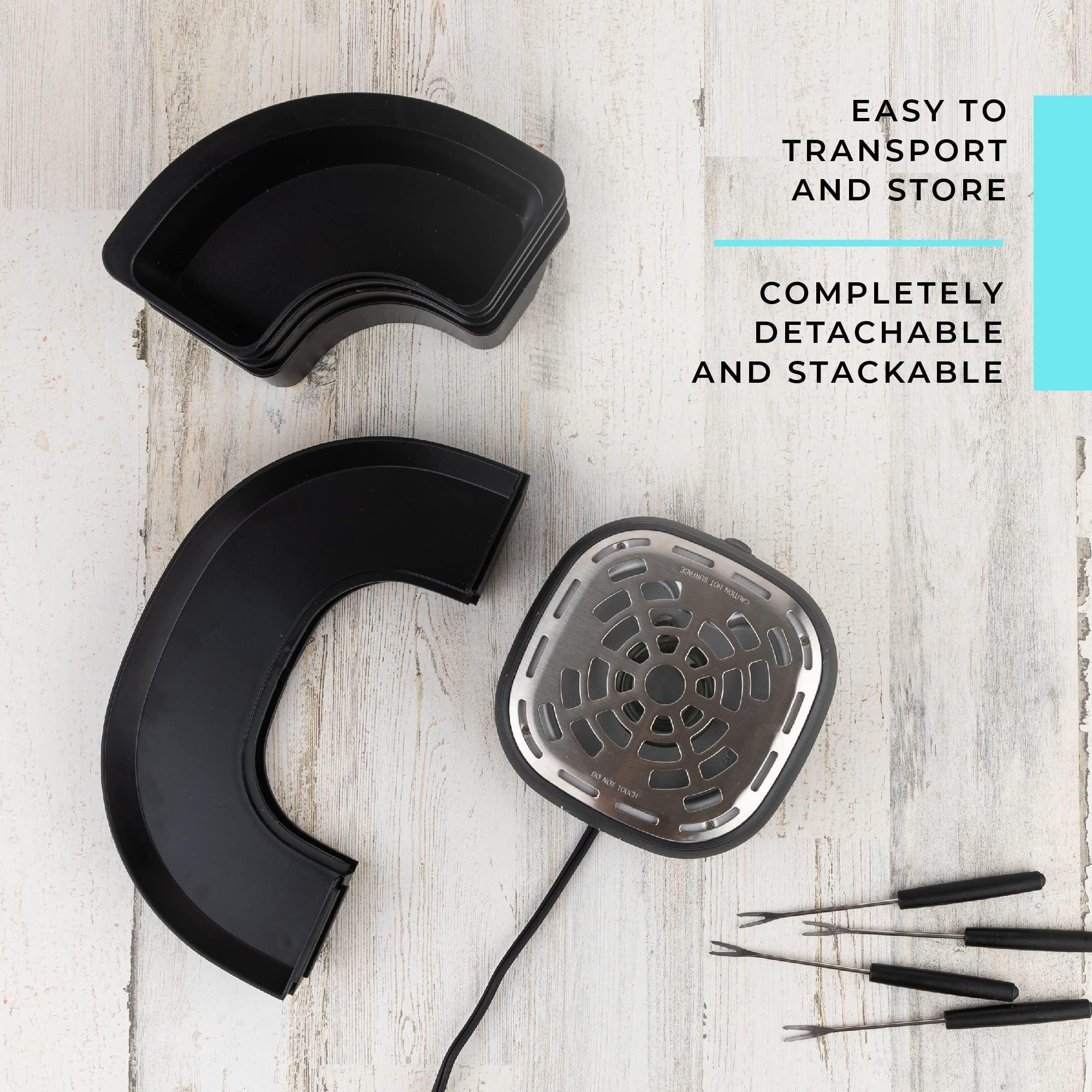 Kusini Smores Maker Tabletop Indoor - Flameless Electric Marshmallow Roaster – 4 Detachable Trays & 4 Roasting Forks – Gift Set & Date Night Idea. Movie Night Supplies & Housewarming Gift - Image 5